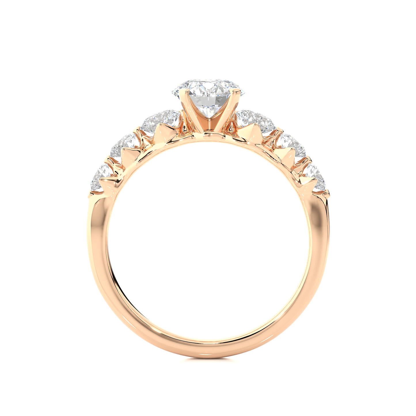1.16 Ct Round Cut E-VS1 Lab Grown Diamond Gold Engagement Ring/Wedding Ring/E Color/VS Clarity/1 Ct Diamond Ring/CVD Diamond Ring/Round Cut Diamond/Round Diamond Side Stone/Prong Set/Pave Set/10k Gold/14k Gold/18k Gold/Yellow Gold/White Gold/Rose Gold/Anniversary Gift