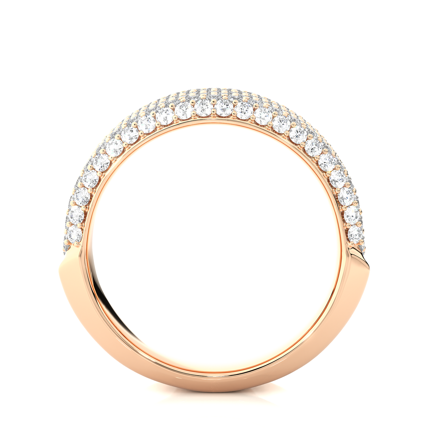 2.05 CTW Round Cut Lab Grown Diamond Rose Gold Wedding Band/Wedding Ring/EF Color/VS Clarity/2 CTW Diamond Band/CVD Diamond Band/Round Cut Diamond/Prong Set/Pave Set/10k Gold/14k Gold/18k Gold/Yellow Gold/White Gold/Rose Gold/Anniversary Gift