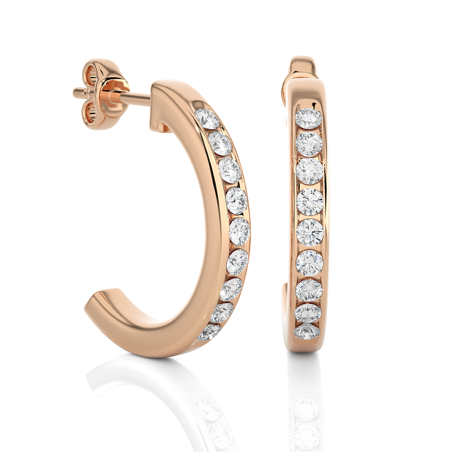 Vertical Mini Hoops/Round Stone Earrings/Gold CVD Diamond Earring/Anniversary Gift/Solitaire Diamond Stud Earring/1 Ct Diamond Earring/Prong Setting/igi Certified/Stud Earring/Ethical Diamond/Silver Earring/Gold Earring/CVD Diamond Earring/E Color Diamond/VS Clarity Diamond/Manmade Diamond/Lab Grown Diamond/Round Cut Diamond