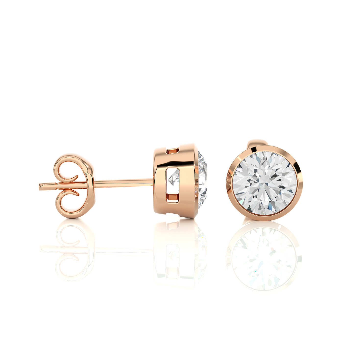 1 ct Bezel Studs/Gold CVD Diamond Earring/Anniversary Gift/Solitaire Diamond Stud Earring/1 Ct Diamond Earring/Prong Setting/igi Certified/Stud Earring/Ethical Diamond/Silver Earring/Gold Earring/CVD Diamond Earring/E Color Diamond/VS Clarity Diamond/Manmade Diamond/Lab Grown Diamond/Round Cut Diamond