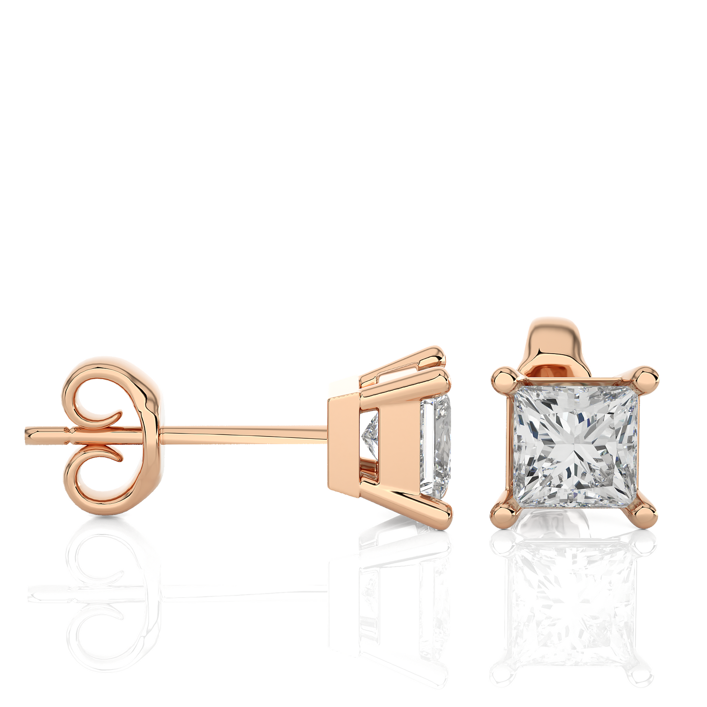 1.00 Ct Princess Cut F-VS Lab Grown Diamond Gold Stud Earring/Gold CVD Diamond Earring/Anniversary Gift/Solitaire Diamond Stud Earring/1 Ct Diamond Earring/Prong Setting/igi Certified/Stud Earring/Ethical Diamond/Silver Earring/Gold Earring/CVD Diamond Earring/F Color Diamond/VS Clarity Diamond/Manmade Diamond/Lab Grown Diamond/Princess Cut Diamond