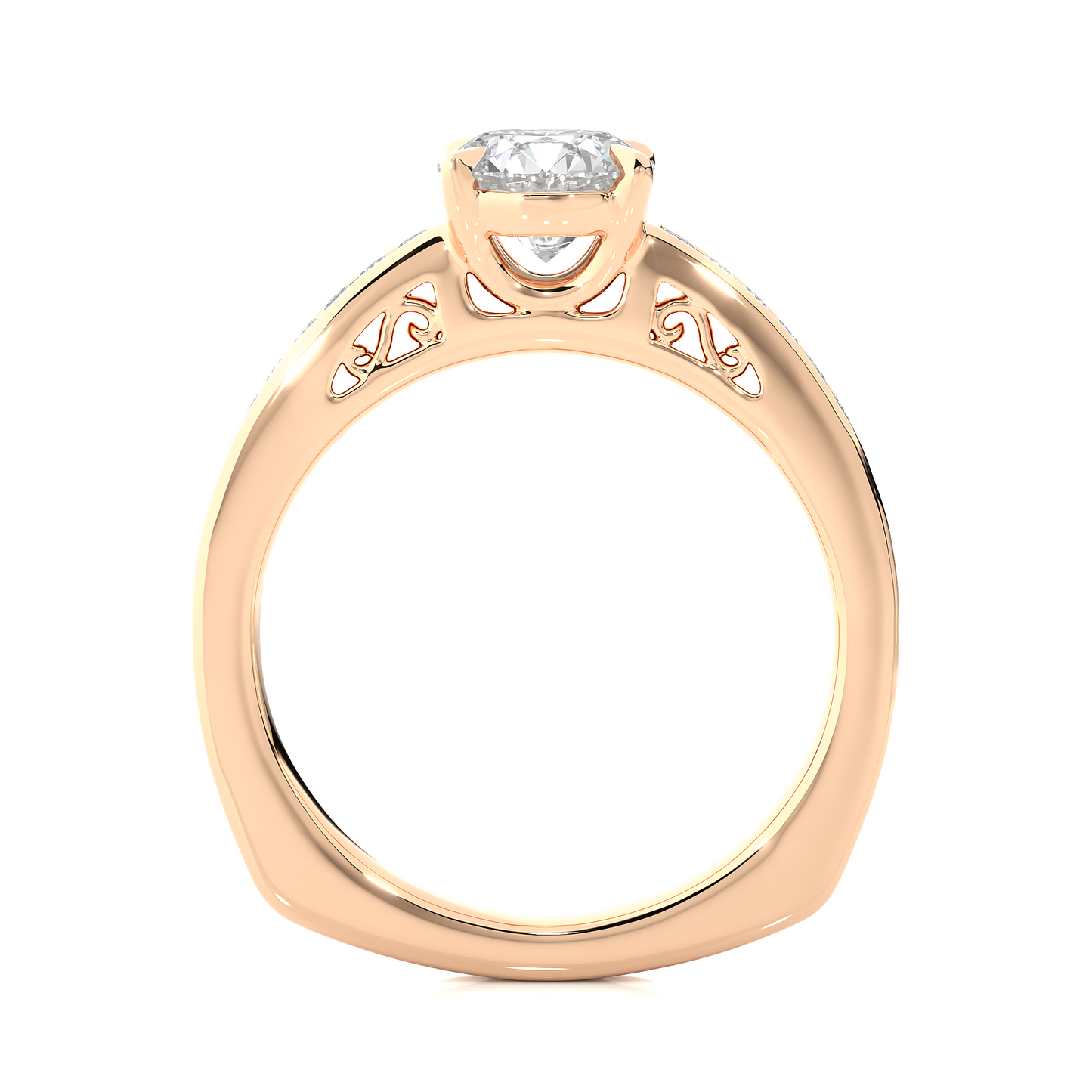 1.46 Ct Round Cut E-VS Lab Grown Diamond Engagement Ring/Wedding Ring/E Color/VS Clarity/1 Ct Diamond Ring/CVD Diamond Ring/Round Cut Diamond/Round Diamond Side Stone/Prong Set/Pave Set/10k Gold/14k Gold/18k Gold/Yellow Gold/White Gold/Rose Gold/Anniversary Gift