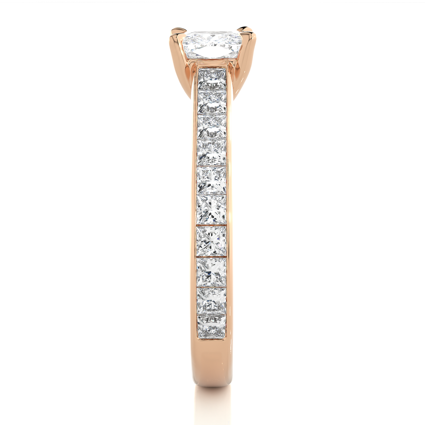 1.6 Ct Cushion Cut Lab Grown Diamond Gold Engagement Ring/Wedding Ring/F Color/VS Clarity/1 Ct Diamond Ring/CVD Diamond Ring/Cushion Cut Diamond/Princess Diamond Side Stone/Prong Set/Pave Set/10k Gold/14k Gold/18k Gold/Yellow Gold/White Gold/Rose Gold/Anniversary Gift