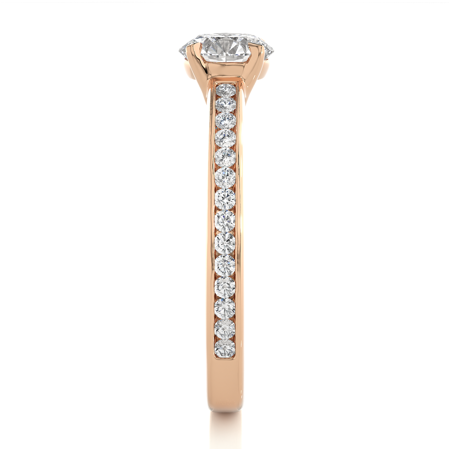 1.46 Ct Round Cut E-VS Lab Grown Diamond Engagement Ring/Wedding Ring/E Color/VS Clarity/1 Ct Diamond Ring/CVD Diamond Ring/Round Cut Diamond/Round Diamond Side Stone/Prong Set/Pave Set/10k Gold/14k Gold/18k Gold/Yellow Gold/White Gold/Rose Gold/Anniversary Gift