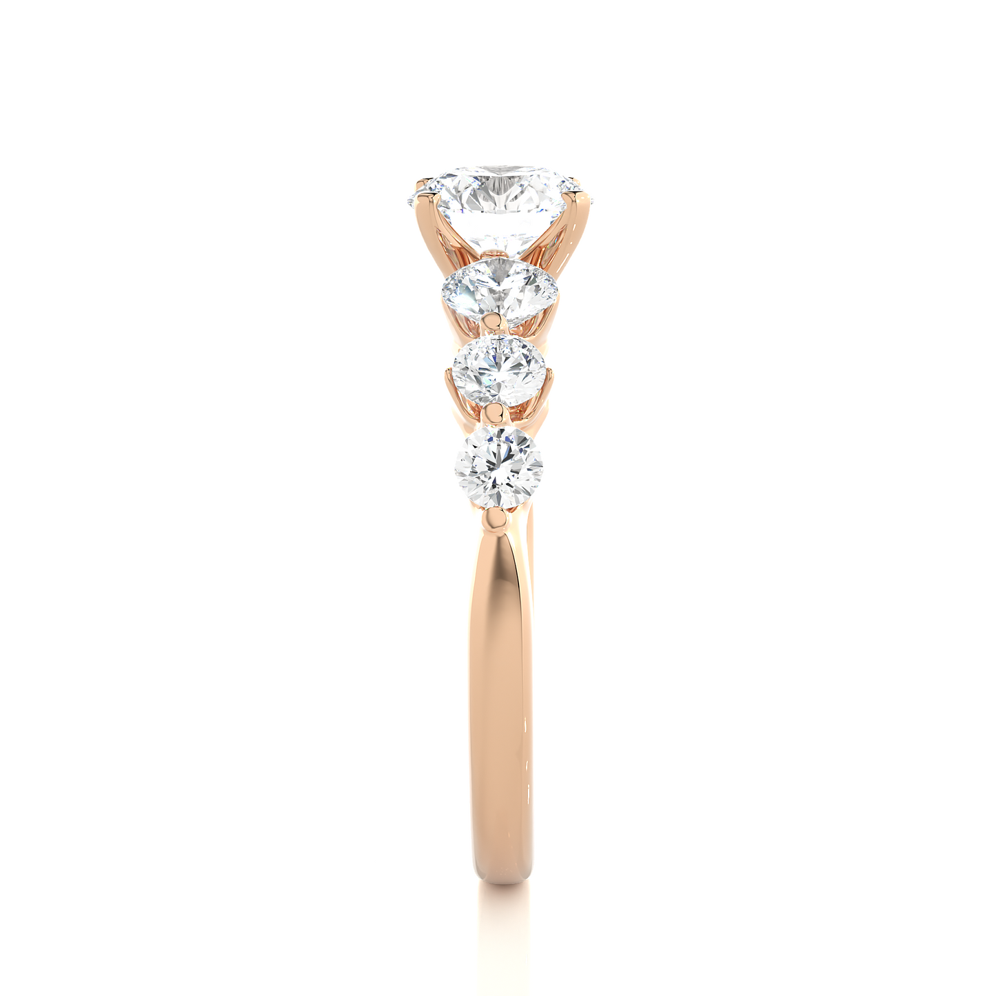 1.16 Ct Round Cut E-VS1 Lab Grown Diamond Gold Engagement Ring/Wedding Ring/E Color/VS Clarity/1 Ct Diamond Ring/CVD Diamond Ring/Round Cut Diamond/Round Diamond Side Stone/Prong Set/Pave Set/10k Gold/14k Gold/18k Gold/Yellow Gold/White Gold/Rose Gold/Anniversary Gift