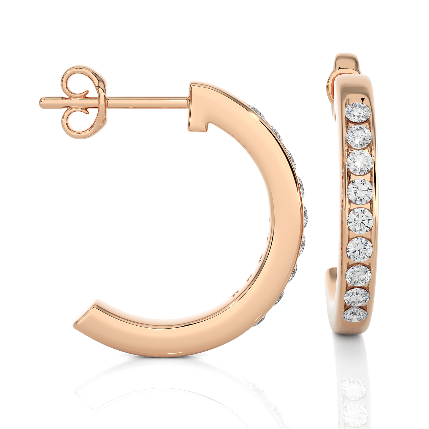 Vertical Mini Hoops/Round Stone Earrings/Gold CVD Diamond Earring/Anniversary Gift/Solitaire Diamond Stud Earring/1 Ct Diamond Earring/Prong Setting/igi Certified/Stud Earring/Ethical Diamond/Silver Earring/Gold Earring/CVD Diamond Earring/E Color Diamond/VS Clarity Diamond/Manmade Diamond/Lab Grown Diamond/Round Cut Diamond