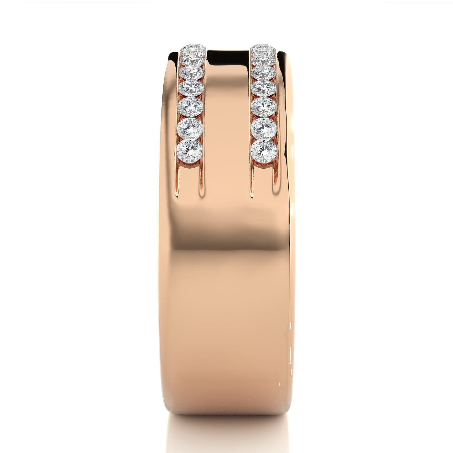 2 Row Round Cut Ring/Wedding Ring/EF Color/VS Clarity/1 CTW Diamond Band/CVD Diamond Band/Round Cut Diamond/Prong Set/Pave Set/10k Gold/14k Gold/18k Gold/Yellow Gold/White Gold/Rose Gold/Anniversary Gift