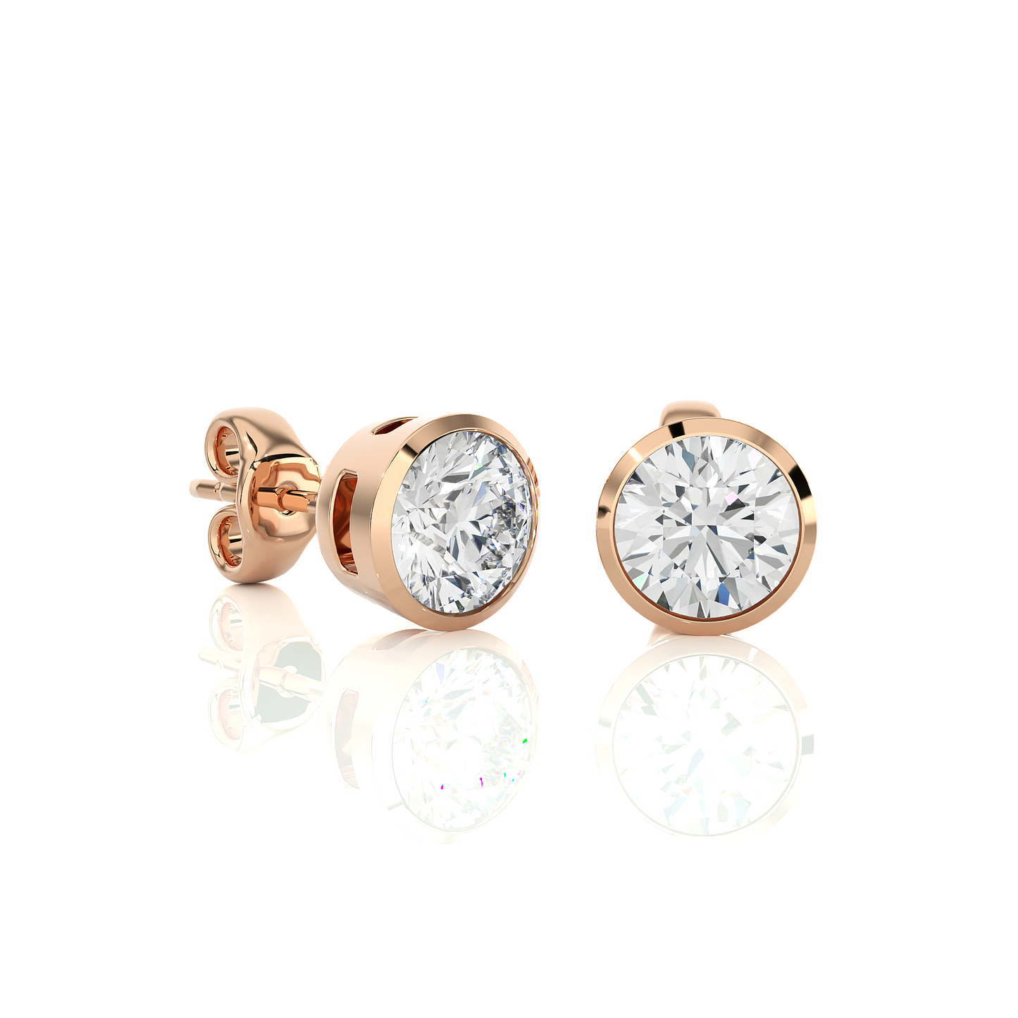 1 ct Bezel Studs/Gold CVD Diamond Earring/Anniversary Gift/Solitaire Diamond Stud Earring/1 Ct Diamond Earring/Prong Setting/igi Certified/Stud Earring/Ethical Diamond/Silver Earring/Gold Earring/CVD Diamond Earring/E Color Diamond/VS Clarity Diamond/Manmade Diamond/Lab Grown Diamond/Round Cut Diamond
