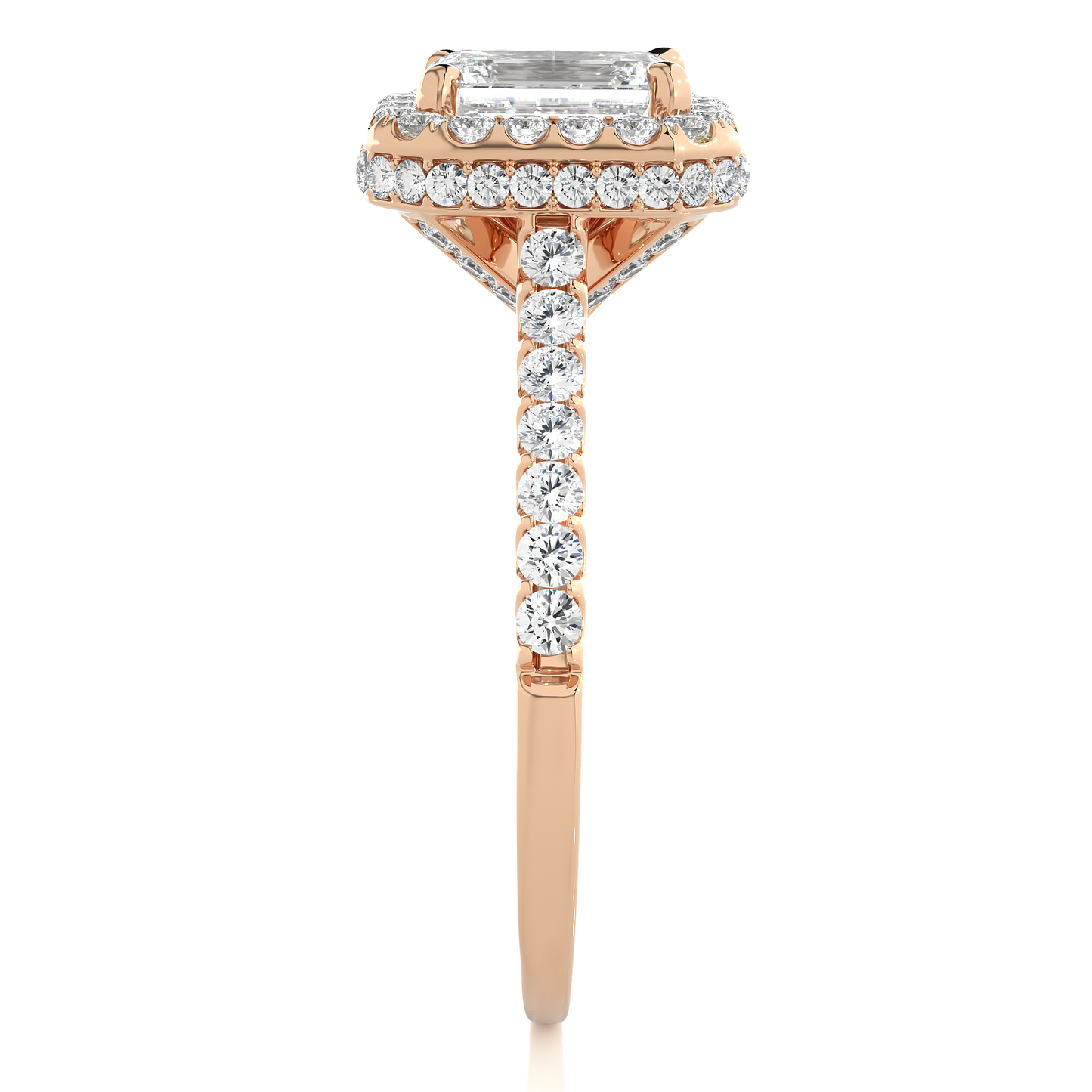 3.5 CT Emerald Cut Lab Grown Diamond Halo Engagement Ring/Wedding Ring/E Color/VS Clarity/3 Ct Diamond Ring/CVD Diamond Ring/Emerald Cut Diamond/Round Diamond Side Stone/Prong Set/Pave Set/Halo Set/10k Gold/14k Gold/18k Gold/Yellow Gold/White Gold/Rose Gold/Anniversary Gift