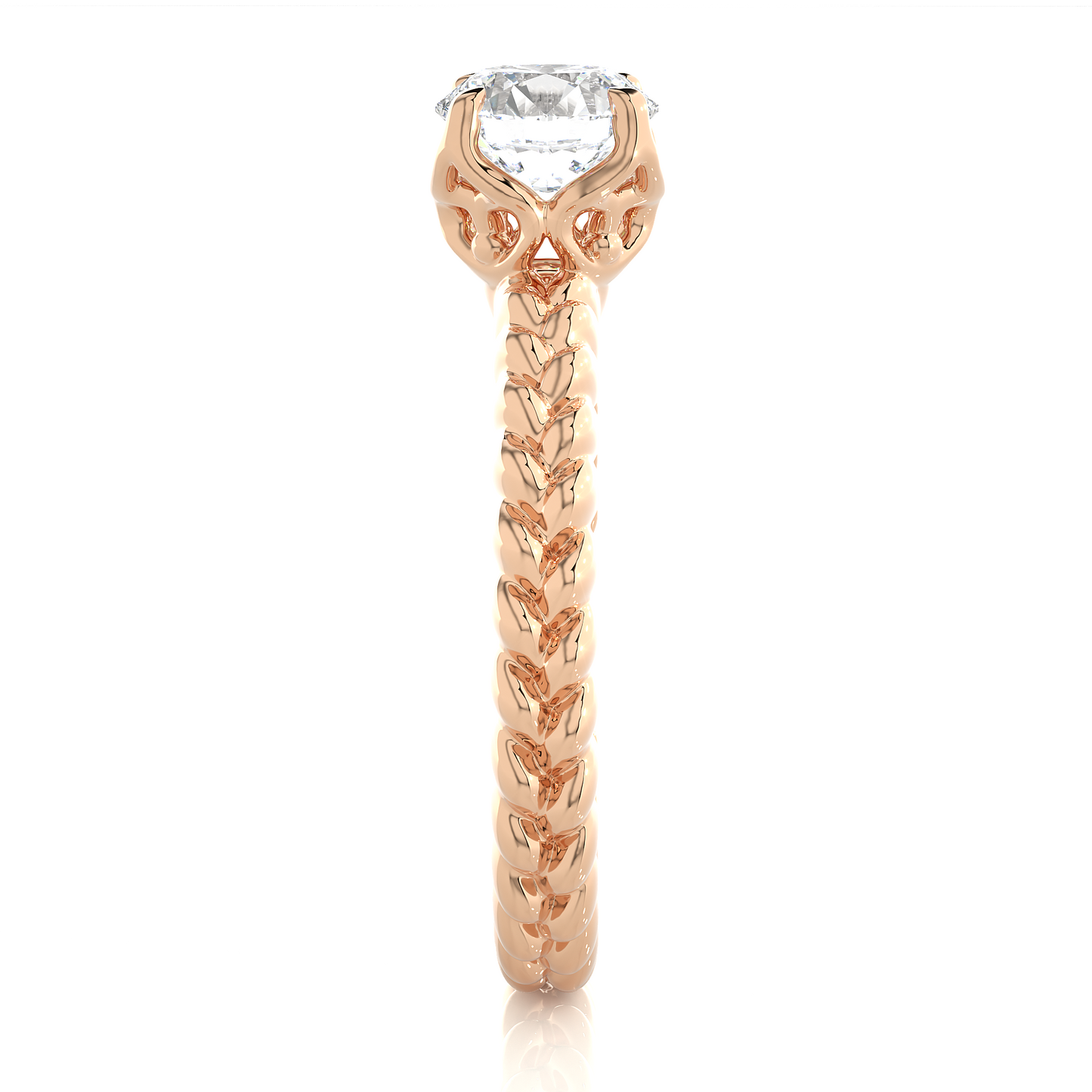 1.5 ct Braid Solitaire Ring/Engagement Ring/Wedding Ring/F Color/VS Clarity/1 Ct Diamond Ring/CVD Diamond Ring/Round Cut Diamond/Prong Set/10k Gold/14k Gold/18k Gold/Yellow Gold/White Gold/Rose Gold/Anniversary Gift
