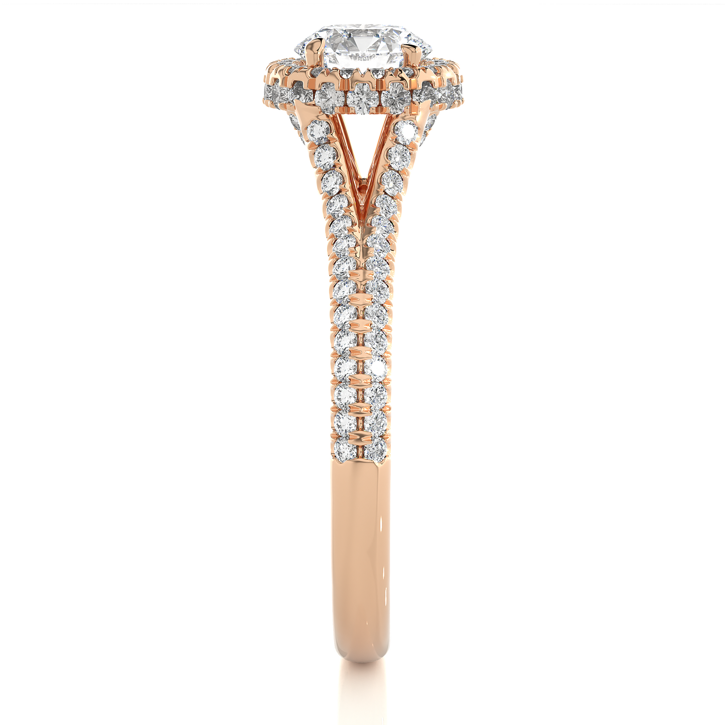 1.01 Ct Round Cut E-VS2 Lab Grown Diamond Engagement Ring/Wedding Ring/E Color/VS Clarity/1 Ct Diamond Ring/CVD Diamond Ring/Round Cut Diamond/Round Diamond Side Stone/Prong Set/Pave Set/10k Gold/14k Gold/18k Gold/Yellow Gold/White Gold/Rose Gold/Anniversary Gift