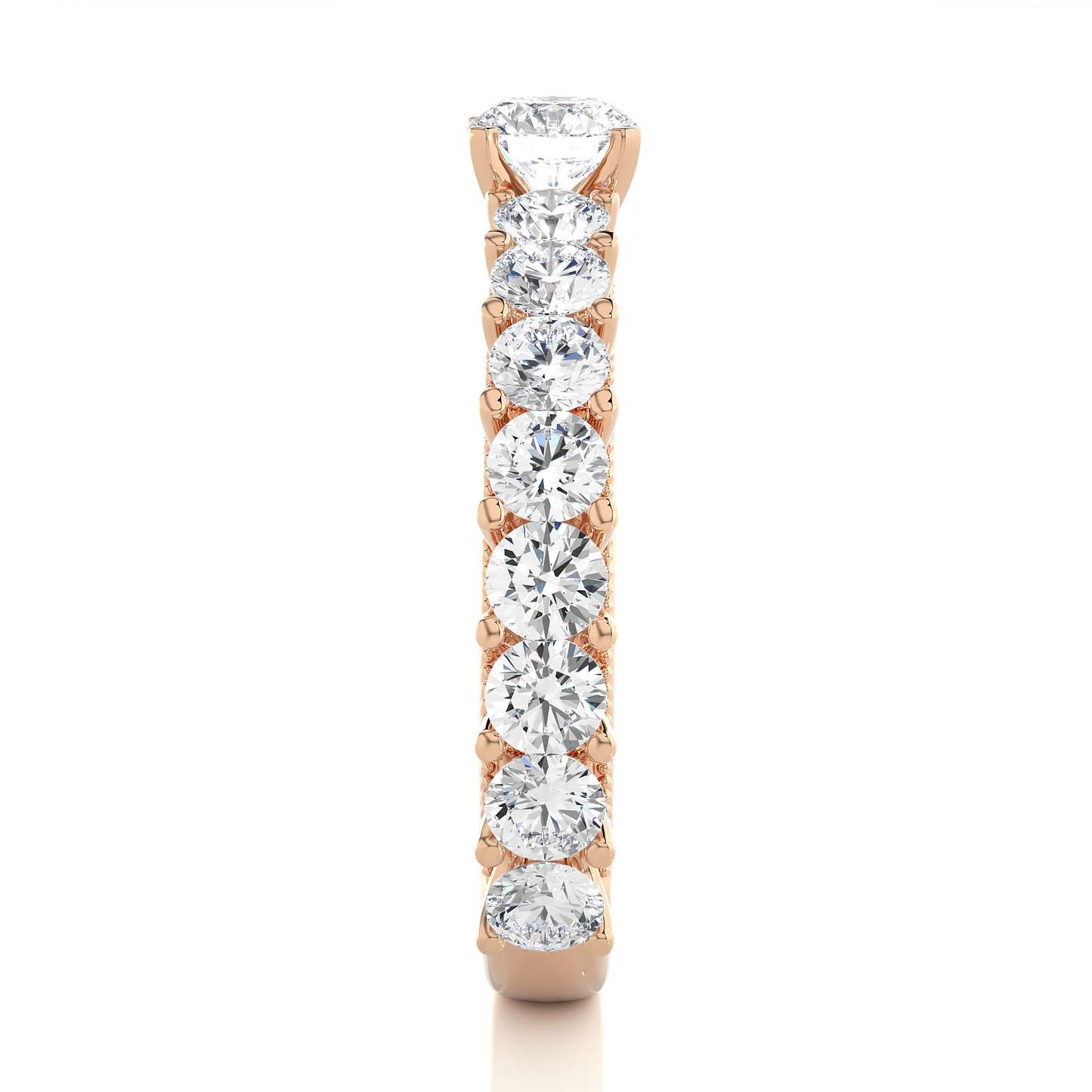 0.5 CT Round Cut Lab Grown Diamond Engagement Ring in Pave Setting/Wedding Ring/E Color/VS Clarity/1 Ct Diamond Ring/CVD Diamond Ring/Round Cut Diamond/Round Diamond Side Stone/Prong Set/Pave Set/10k Gold/14k Gold/18k Gold/Yellow Gold/White Gold/Rose Gold/Anniversary Gift