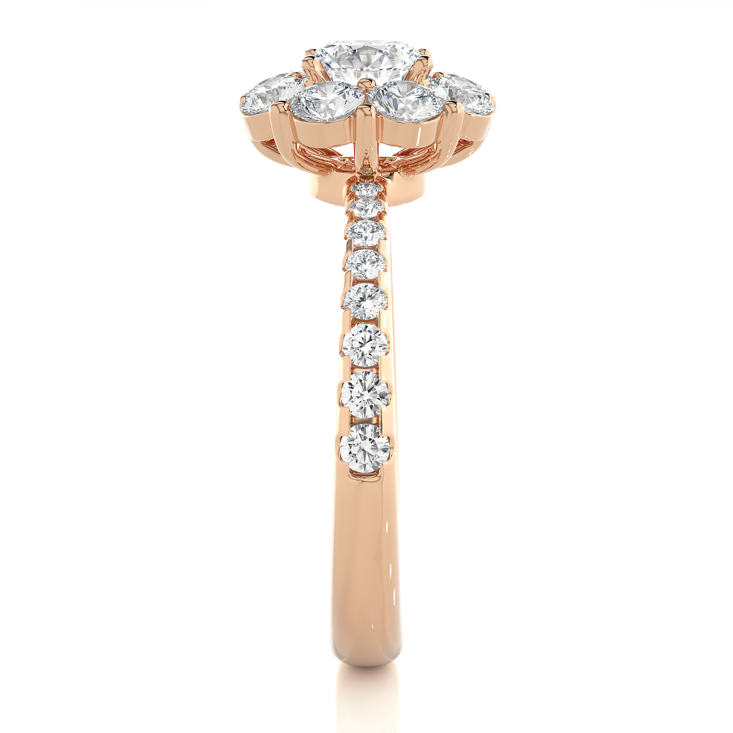 1.09 Ct Round Cut E-VS1 Lab Grown Diamond Halo Engagement Ring/Wedding Ring/E Color/VS Clarity/1 Ct Diamond Ring/CVD Diamond Ring/Round Cut Diamond/Round Diamond Side Stone/Prong Set/Pave Set/10k Gold/14k Gold/18k Gold/Yellow Gold/White Gold/Rose Gold/Anniversary Gift