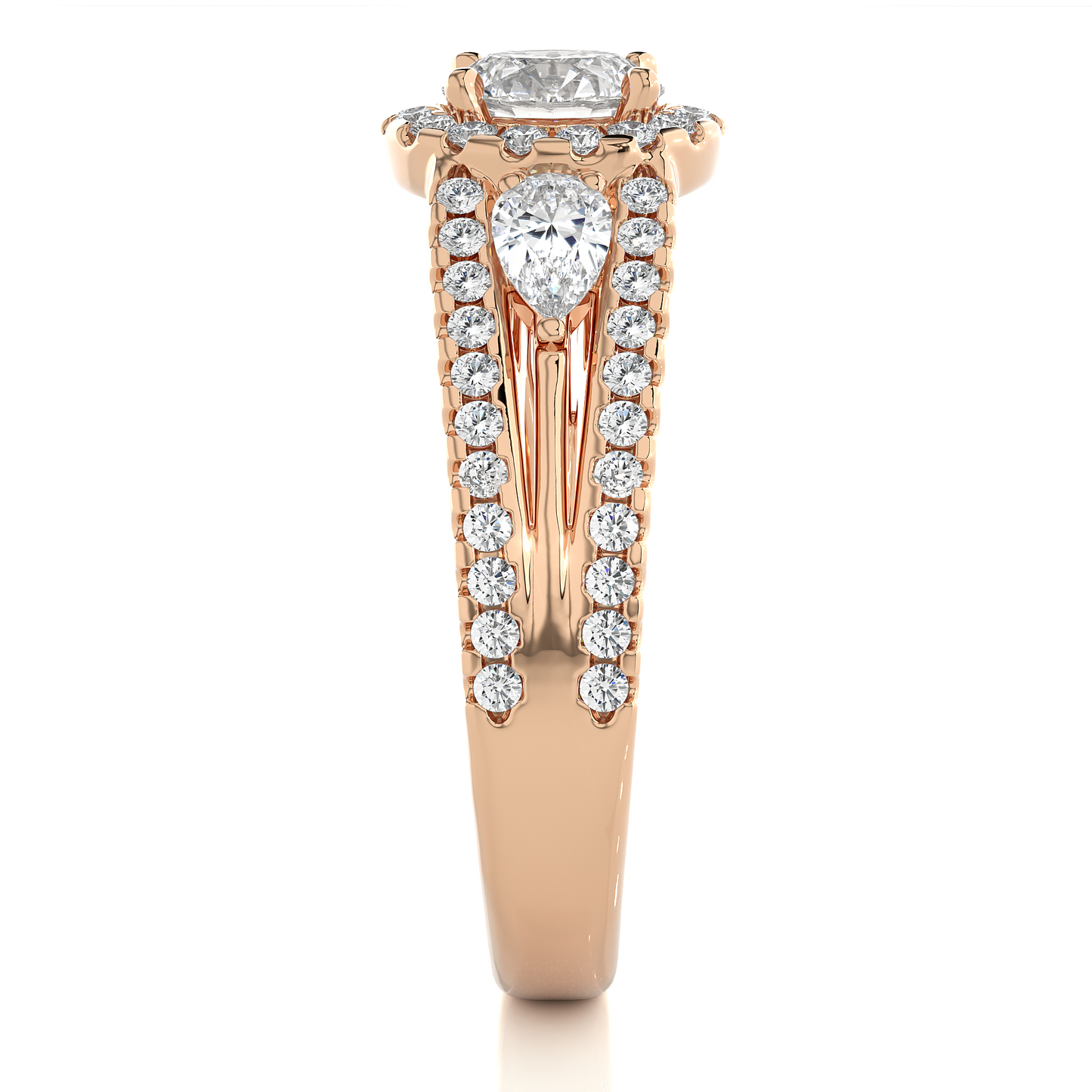 1.18 Ct Round Cut F-VS1 Lab Grown Diamond Gold Engagement Ring/Wedding Ring/F Color/VS Clarity/1 Ct Diamond Ring/CVD Diamond Ring/Round Cut Diamond/Round Diamond Side Stone/Prong Set/Three Stone Set/Halo Set/10k Gold/14k Gold/18k Gold/Yellow Gold/White Gold/Rose Gold/Anniversary Gift