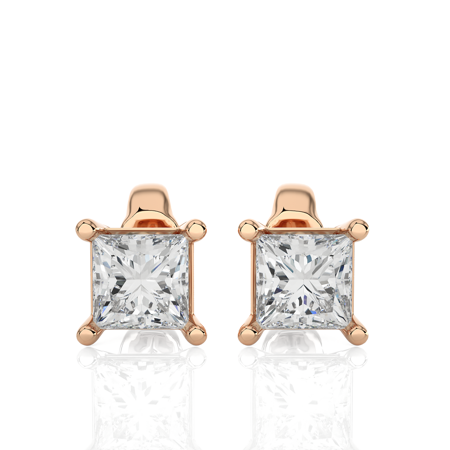 1.00 Ct Princess Cut F-VS Lab Grown Diamond Gold Stud Earring/Gold CVD Diamond Earring/Anniversary Gift/Solitaire Diamond Stud Earring/1 Ct Diamond Earring/Prong Setting/igi Certified/Stud Earring/Ethical Diamond/Silver Earring/Gold Earring/CVD Diamond Earring/F Color Diamond/VS Clarity Diamond/Manmade Diamond/Lab Grown Diamond/Princess Cut Diamond