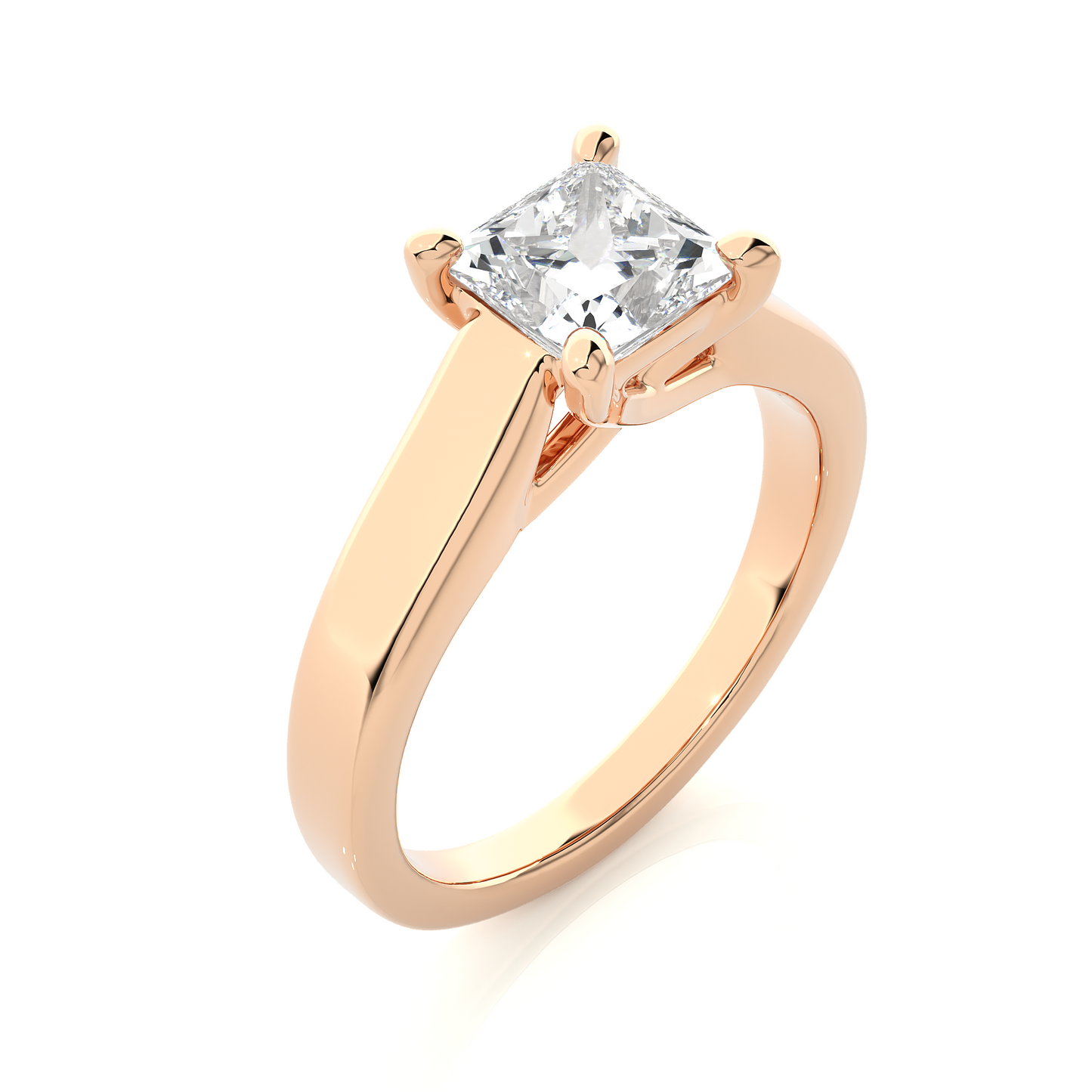 1.0 CT F/VS1 Princess Cut Lab Grown Diamond Engagement Ring/Princess Cut Diamond/1 Ct Princess Diamond Ring/CVD Diamond Ring/Four Prong Setting/10k Gold/14k Gold/18k Gold/Rose Gold/White Gold/Yellow Gold/F Color/VS Clarity