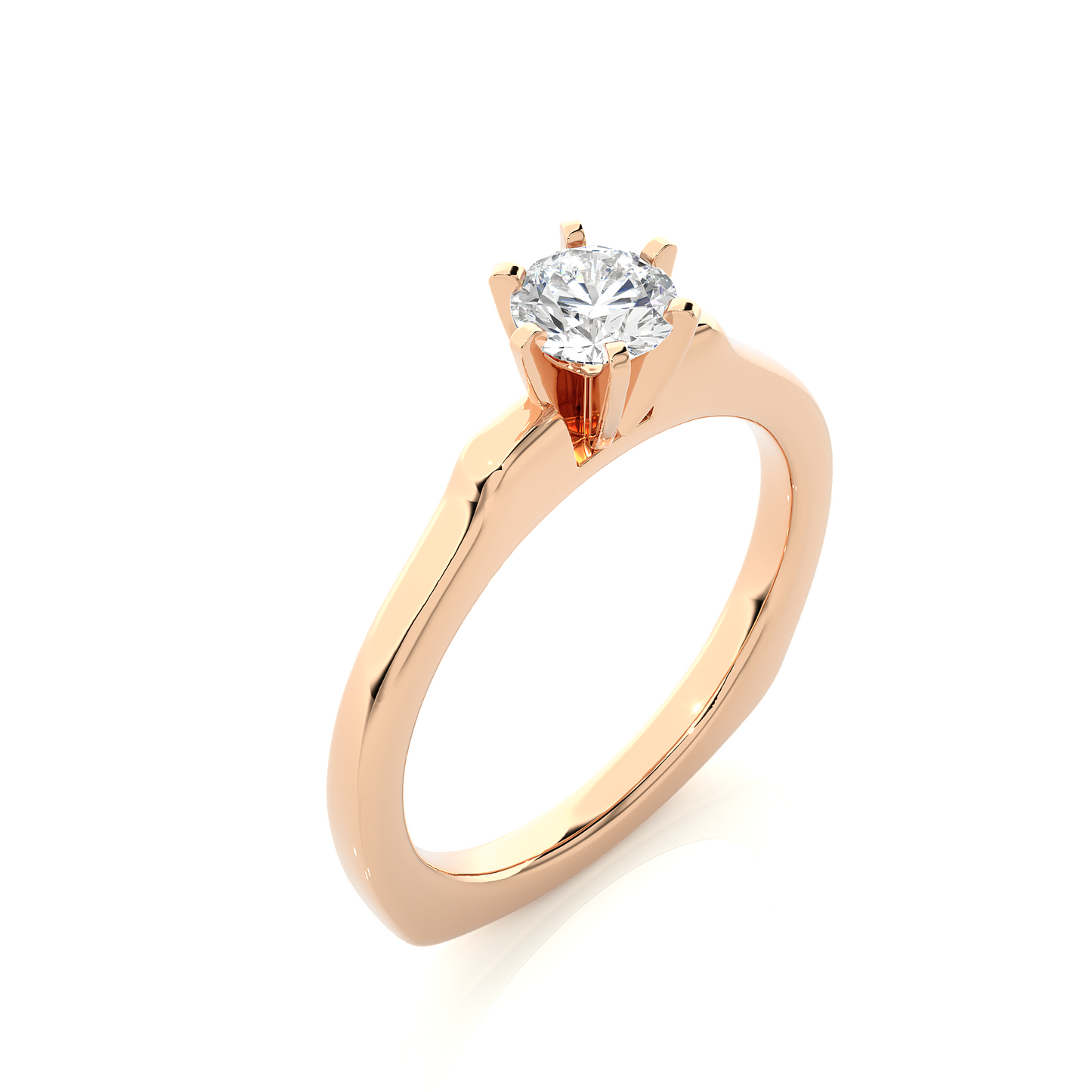 1.01 Ct Round Cut D-VS1 Lab Grown Diamond Engagement Ring/D Color/VS Clarity/1 Ct Diamond Ring/Six Prong Setting/CVD Diamond Ring/Rose Gold/Yellow Gold/White Gold/10k Gold/14k Gold/18k Gold