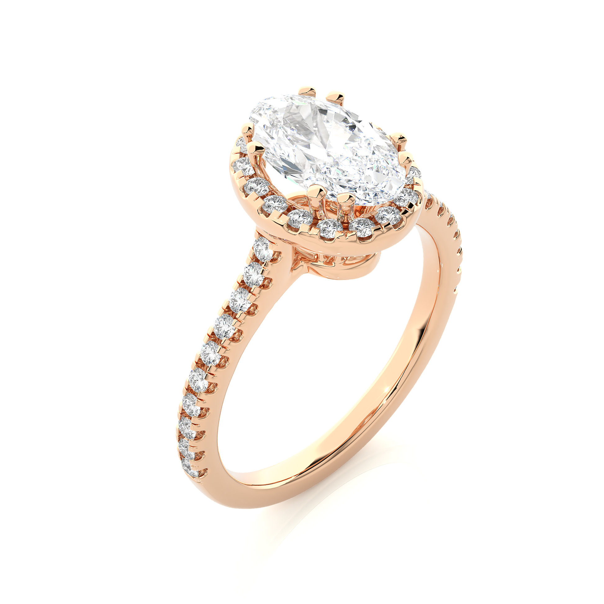 1.5 ct Spaced Oval Ring/Engagement Ring/Wedding Ring/E Color/VS Clarity/1 Ct Diamond Ring/CVD Diamond Ring/Oval Cut Diamond/Round Diamond Side Stone/Eight Prong Set/Halo Set/Pave Set/10k Gold/14k Gold/18k Gold/Yellow Gold/White Gold/Rose Gold/Anniversary Gift