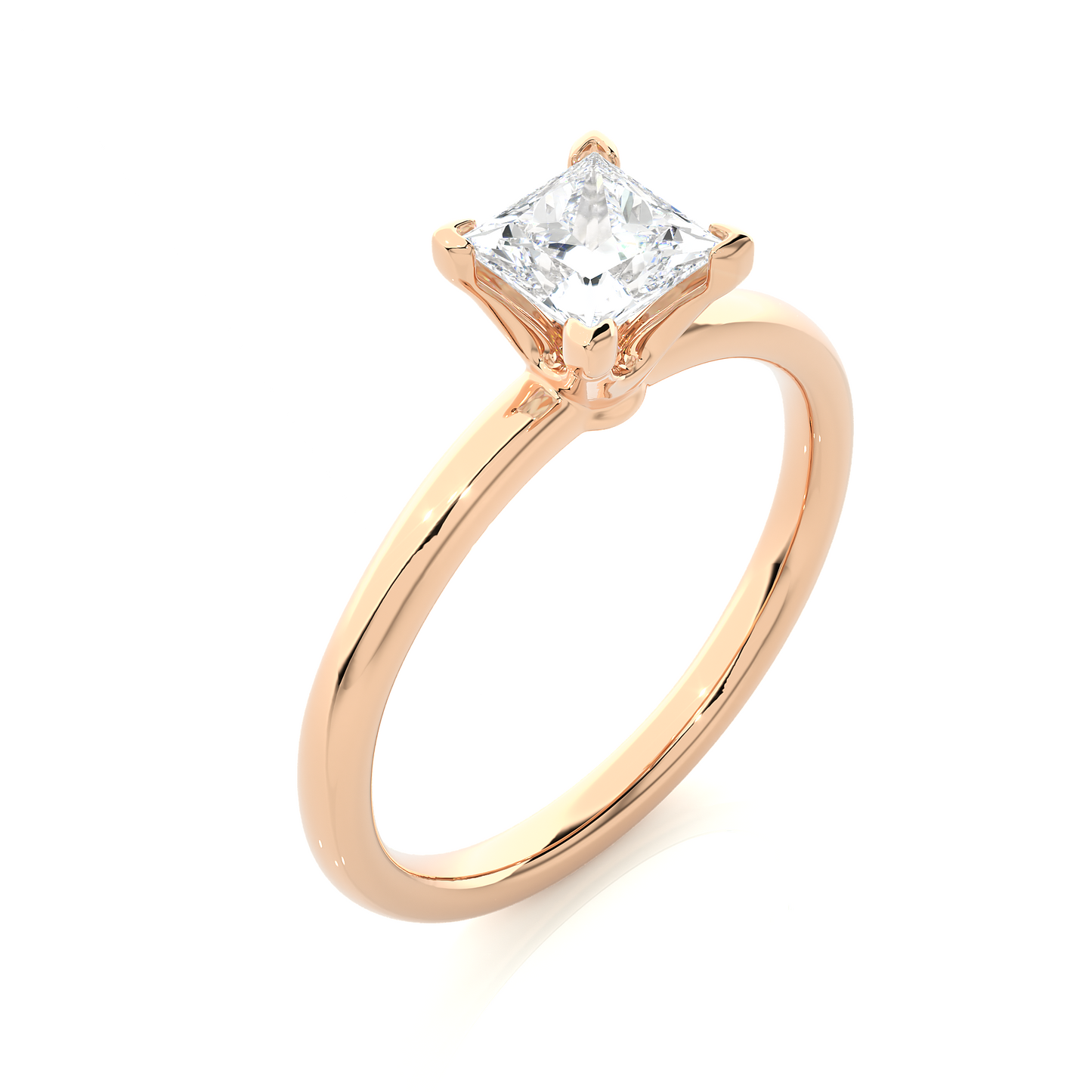 1 ct Classic Princess Ring/1 Ct Princess Diamond Ring/Princess Cut Diamond/Prong Setting/Rose Gold/White Gold/Yellow Gold/10k Gold/14k Gold/18k Gold/CVD Diamond Ring/Engagement Ring/Wedding Ring/Anniversary Gift