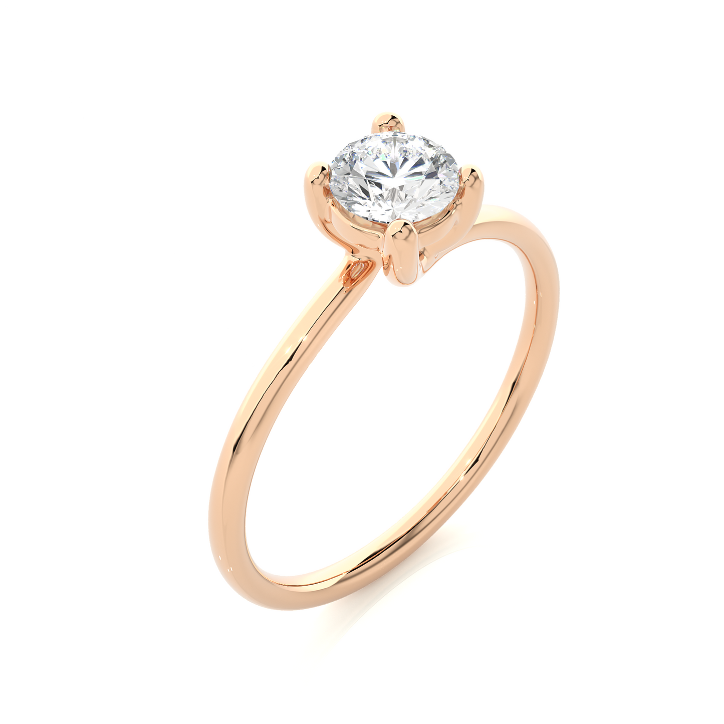 1.03 Ct Round Cut E-VS1 Lab Grown Diamond Solitaire Engagement Ring/Round Cut Diamond/Four Prong Setting/1 Ct Diamond Ring/Rose Gold/White Gold/Yellow Gold/10k Gold/14k Gold/18k Gold/CVD Diamond Ring