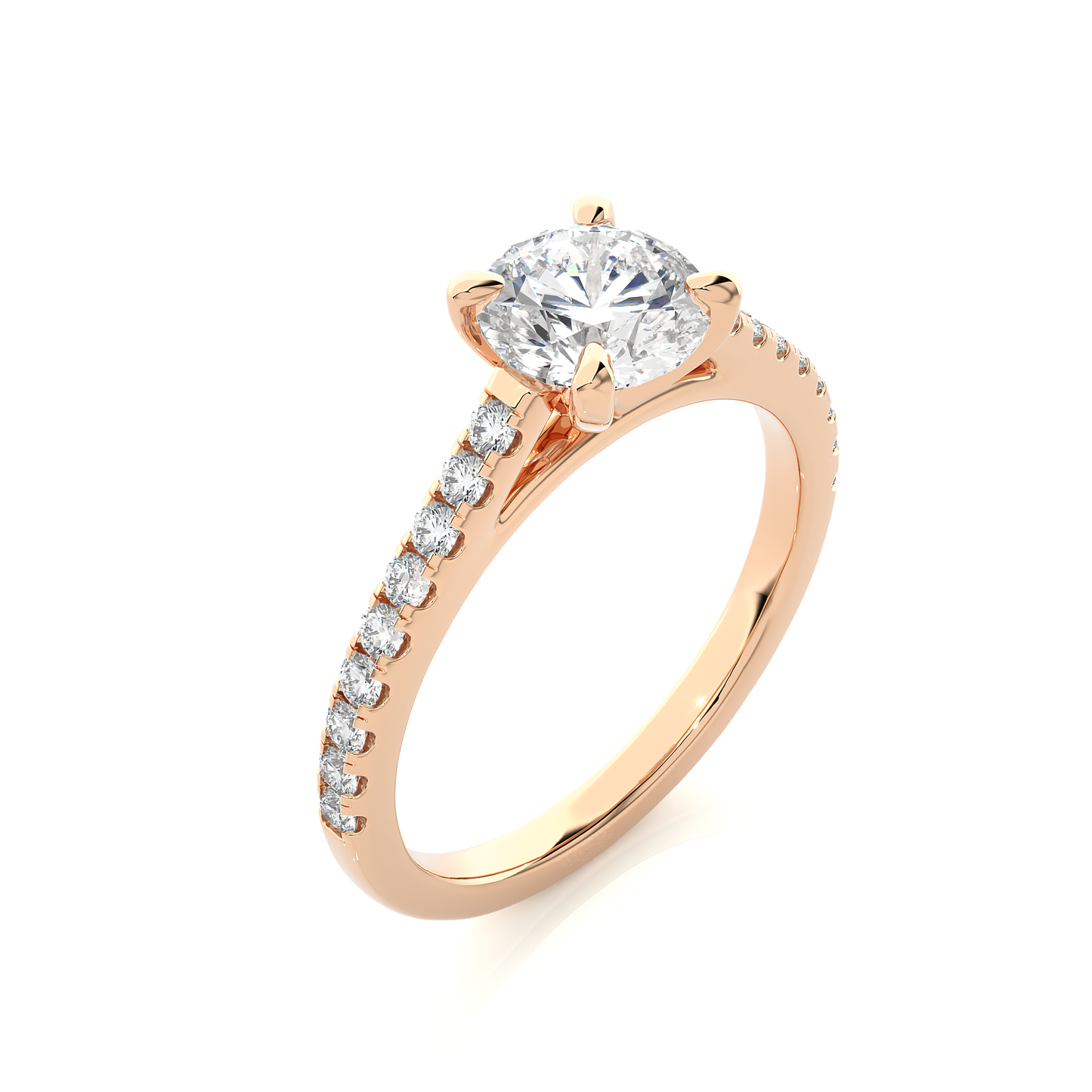 1.58 Ct Round Cut E-VS1 Lab Grown Diamond Pave Engagement Ring/Wedding Ring/E Color/VS Clarity/1 Ct Diamond Ring/CVD Diamond Ring/Round Cut Diamond/Round Diamond Side Stone/Prong Set/Pave Set/10k Gold/14k Gold/18k Gold/Yellow Gold/White Gold/Rose Gold/Anniversary Gift