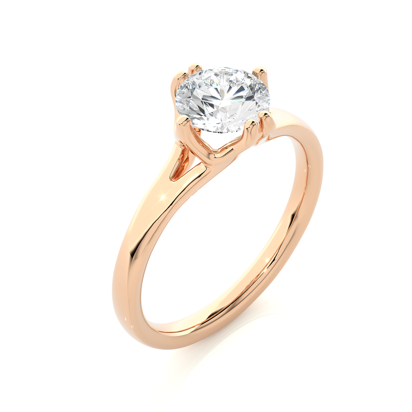 1 ct Solitaire Ring/Round Cut Diamond/Engagement Ring/Wedding Ring/Six Prong Setting/CVD Diamond Ring/1 Ct Diamond Ring/E Color/VS Clarity/Rose Gold/White Gold/Yellow Gold/10k Gold/14k Gold/18k Gold/Anniversary Gift
