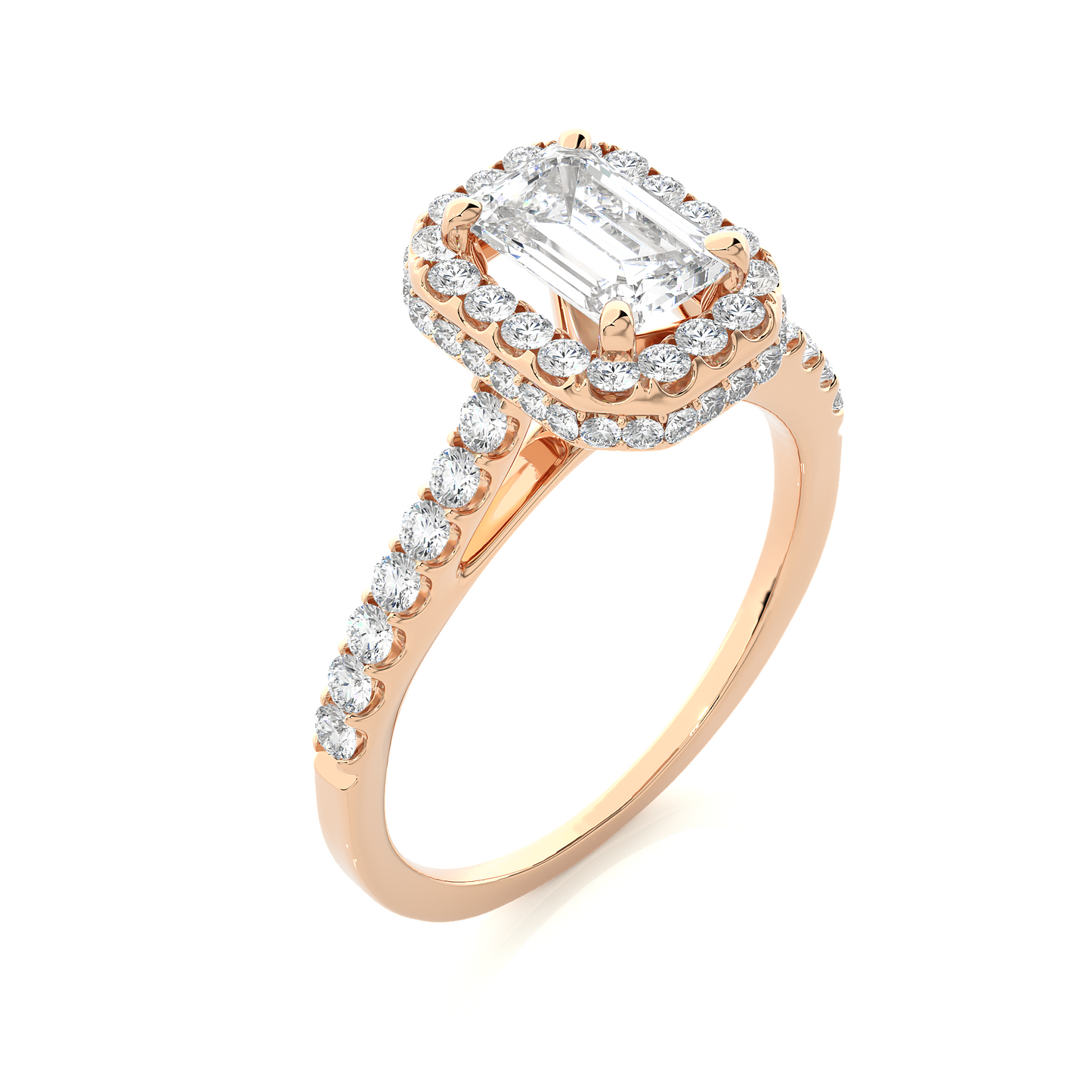 3.5 CT Emerald Cut Lab Grown Diamond Halo Engagement Ring/Wedding Ring/E Color/VS Clarity/3 Ct Diamond Ring/CVD Diamond Ring/Emerald Cut Diamond/Round Diamond Side Stone/Prong Set/Pave Set/Halo Set/10k Gold/14k Gold/18k Gold/Yellow Gold/White Gold/Rose Gold/Anniversary Gift