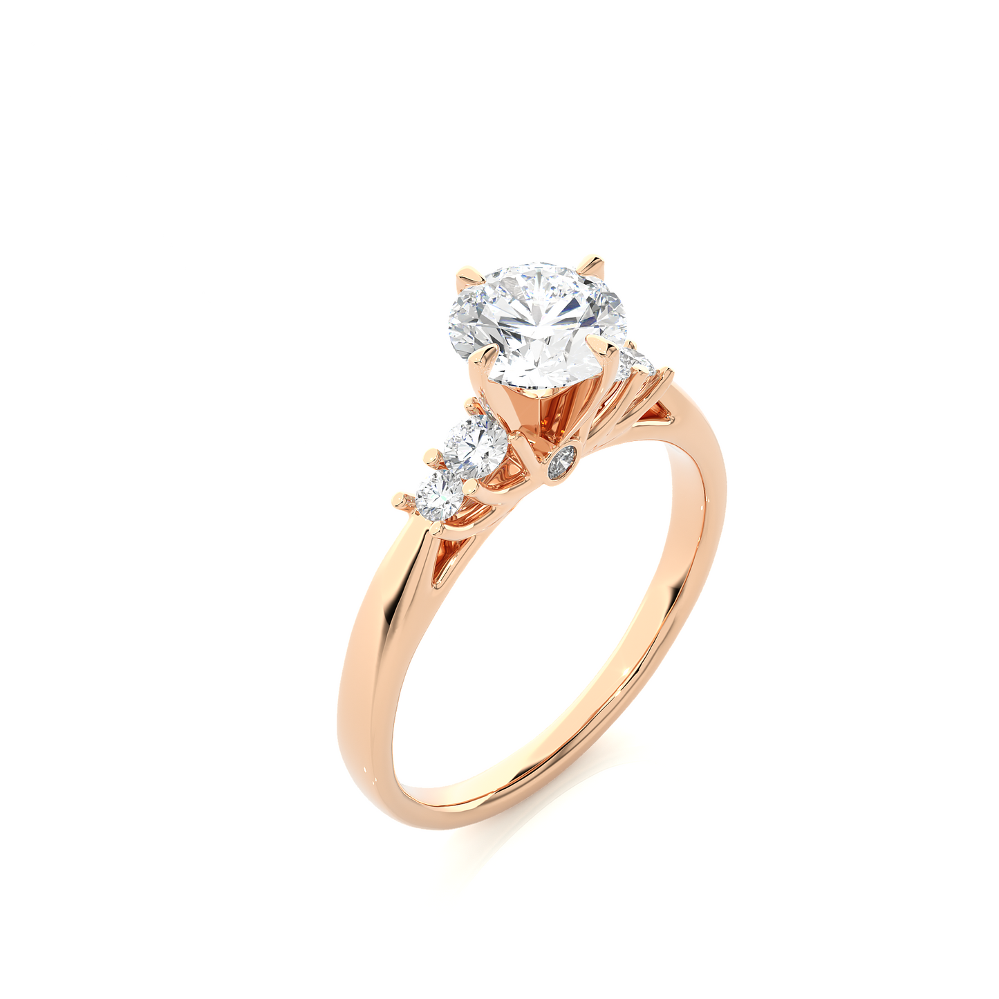1.01 Ct Round Cut E-VS1 Lab Grown Diamond Engagement Ring/Wedding Ring/E Color/VS Clarity/1 Ct Diamond Ring/CVD Diamond Ring/Round Cut Diamond/Round Diamond Side Stone/Prong Set/Pave Set/10k Gold/14k Gold/18k Gold/Yellow Gold/White Gold/Rose Gold/Anniversary Gift