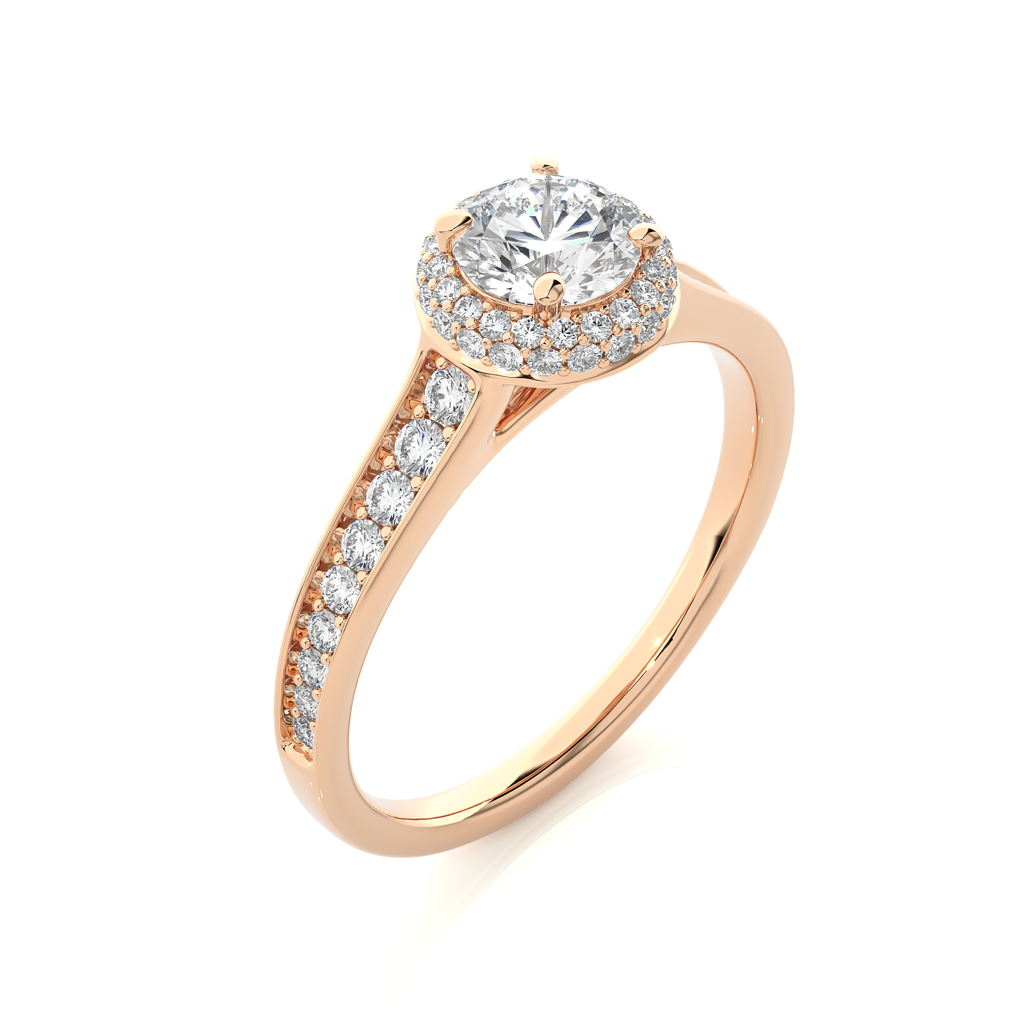 1.02 CT Round E-VS2 Lab Grown Diamond Halo Gold Engagement Ring/Wedding Ring/E Color/VS Clarity/1 Ct Diamond Ring/CVD Diamond Ring/Round Cut Diamond/Round Diamond Side Stone/Prong Set/Pave Set/Halo Set/10k Gold/14k Gold/18k Gold/Yellow Gold/White Gold/Rose Gold/Anniversary Gift