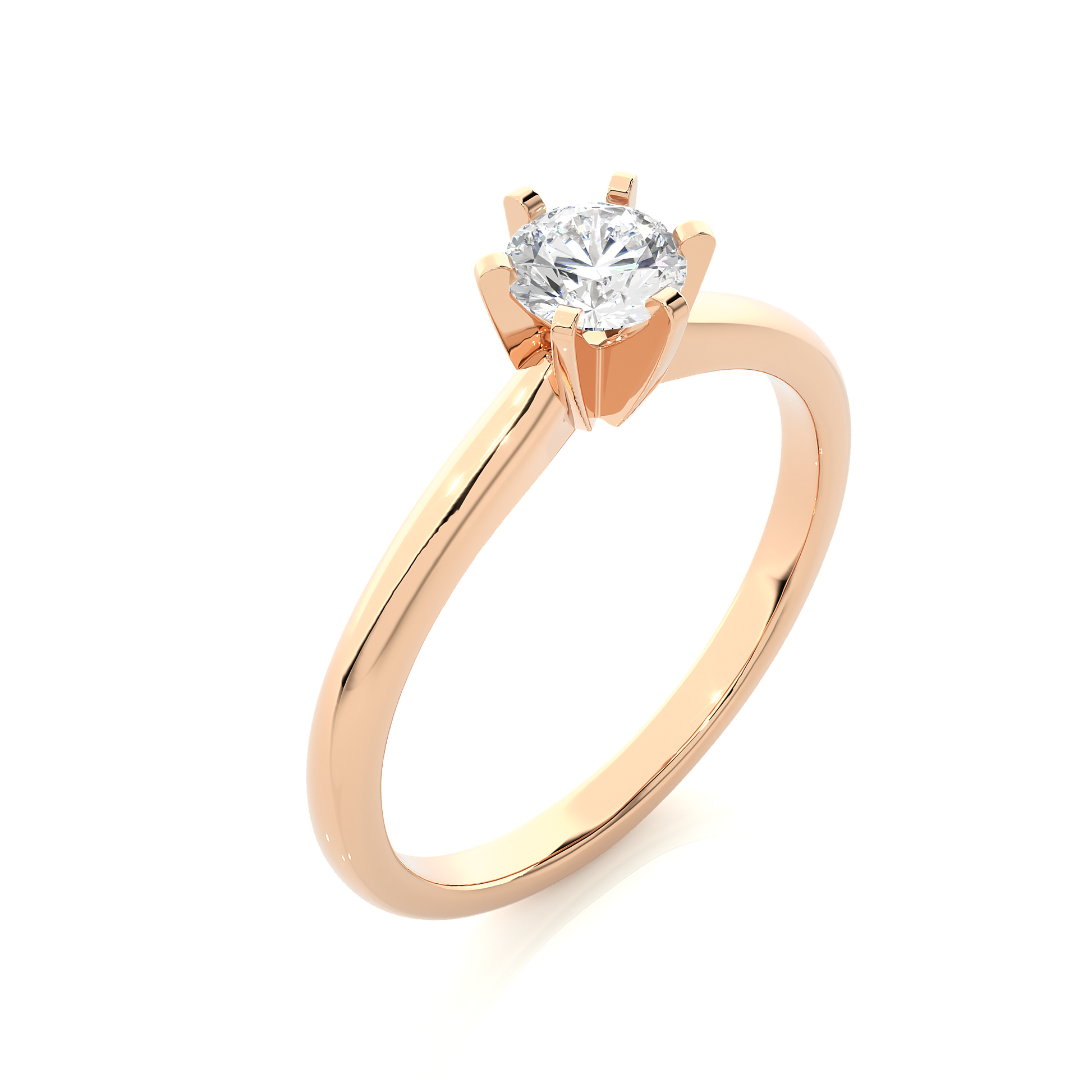 1 ct Six Prong Solitaire Ring/Round Cut Diamond/1 Ct Diamond Ring/Six Prong Setting/CVD Diamond Ring/Engagement Ring/Wedding Ring/White Gold/Rose Gold/Yellow Gold/10k Gold/14k Gold/18k Gold