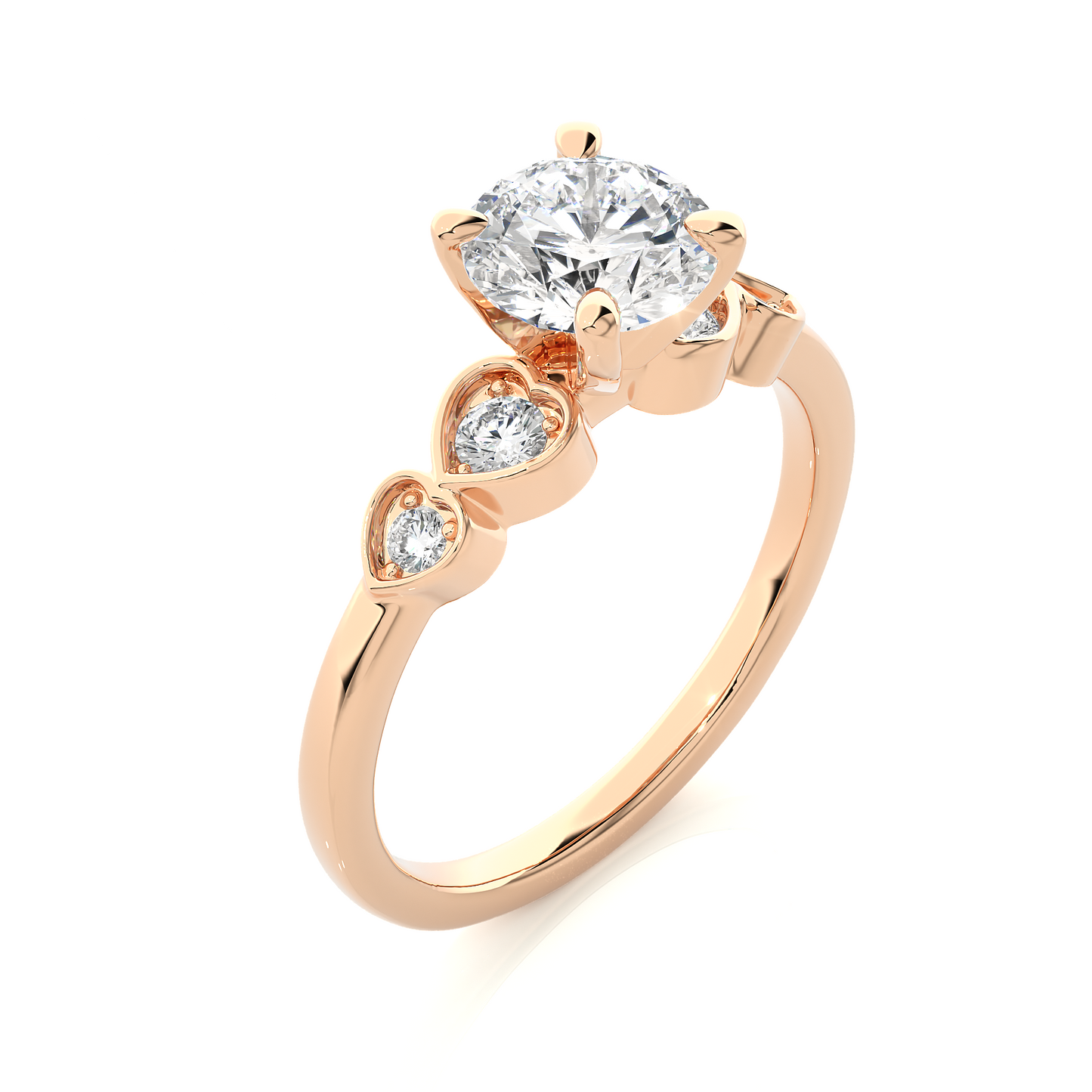 1.53 Ct Round Cut E-VS1 Lab Grown Diamond Gold Engagement Ring/Wedding Ring/E Color/VS Clarity/1 Ct Diamond Ring/CVD Diamond Ring/Round Cut Diamond/Round Diamond Side Stone/Prong Set/Pave Set/10k Gold/14k Gold/18k Gold/Yellow Gold/White Gold/Rose Gold/Anniversary Gift