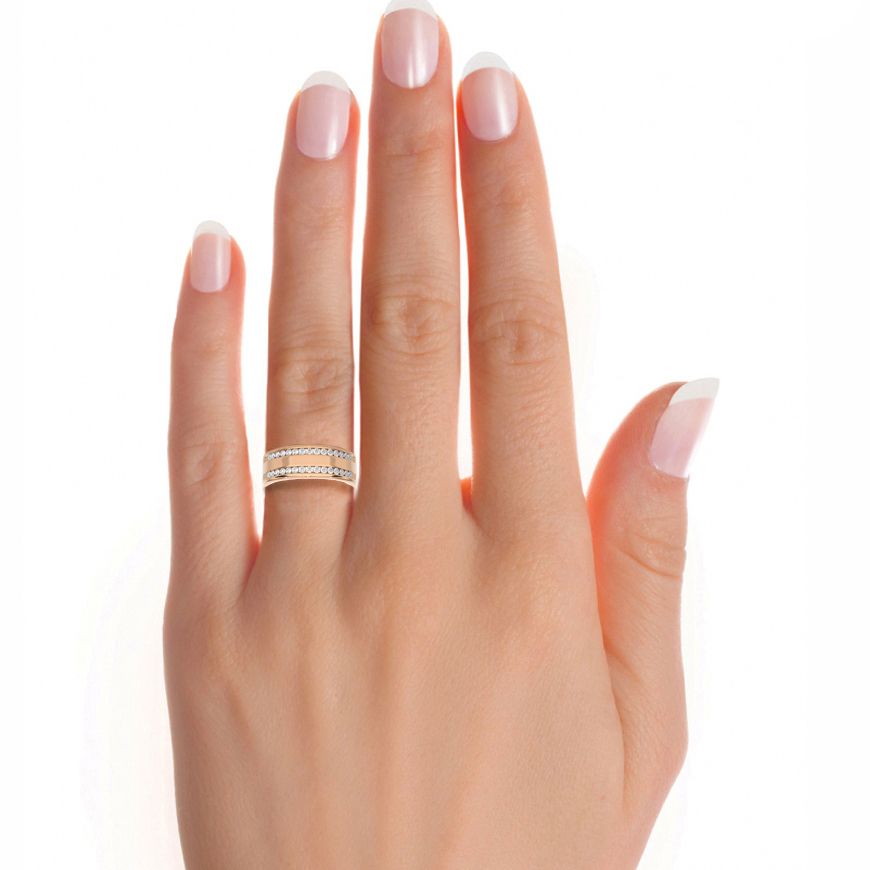 2 Row Round Cut Ring/Wedding Ring/EF Color/VS Clarity/1 CTW Diamond Band/CVD Diamond Band/Round Cut Diamond/Prong Set/Pave Set/10k Gold/14k Gold/18k Gold/Yellow Gold/White Gold/Rose Gold/Anniversary Gift