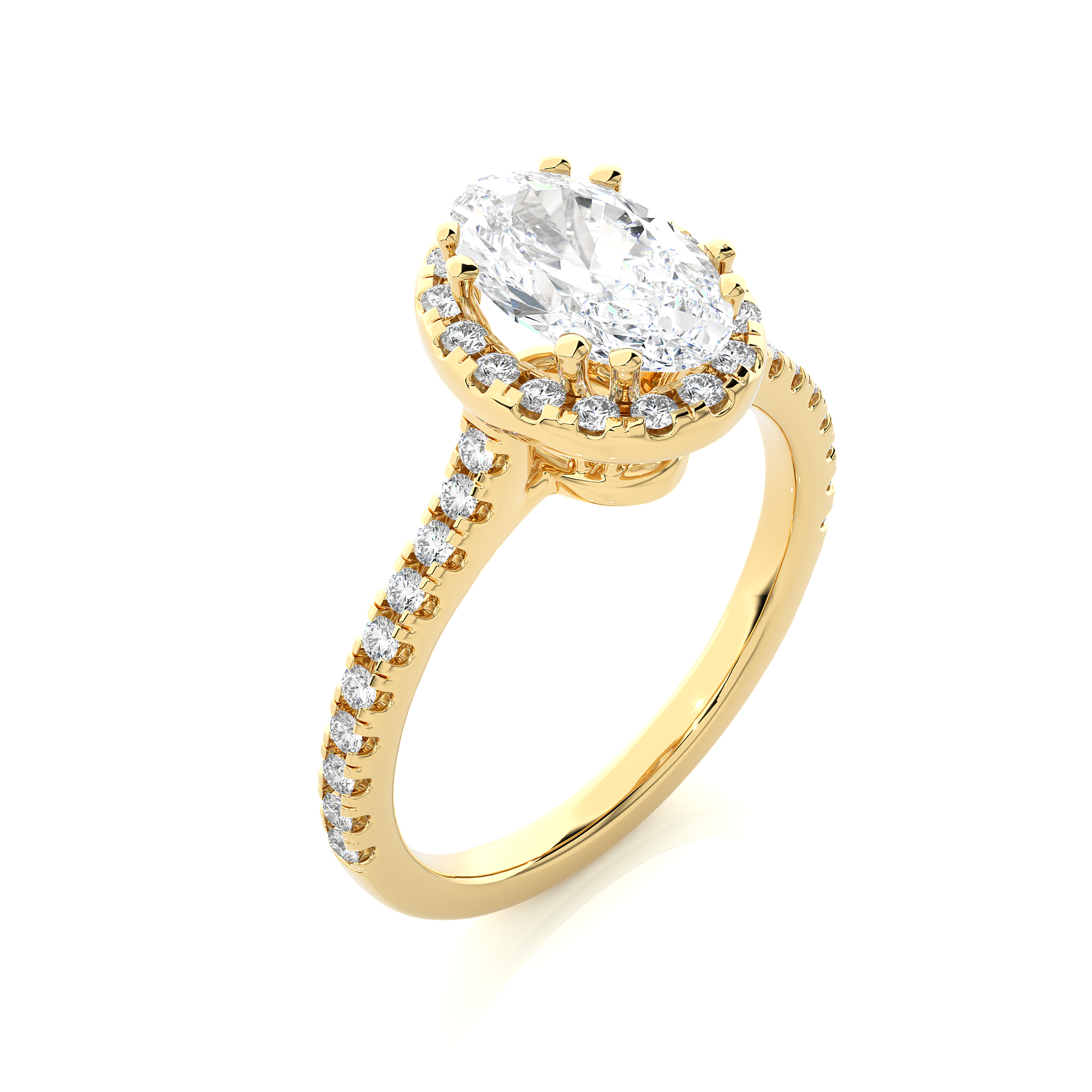 1.5 ct Spaced Oval Ring/Engagement Ring/Wedding Ring/E Color/VS Clarity/1 Ct Diamond Ring/CVD Diamond Ring/Oval Cut Diamond/Round Diamond Side Stone/Eight Prong Set/Halo Set/Pave Set/10k Gold/14k Gold/18k Gold/Yellow Gold/White Gold/Rose Gold/Anniversary Gift