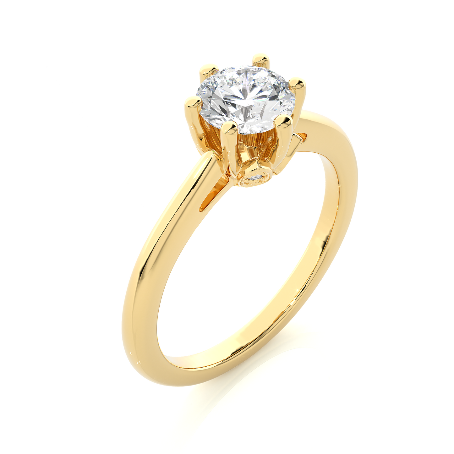 1.03 Ct Round Cut Lab Grown Diamond Six Prong Engagement Ring/Six Prong Setting/Round Cut Diamond/CVD Diamond Ring/1 Ct Diamond Ring/10k Gold/14k Gold/18k Gold/Yellow Gold/Rose Gold/White Gold