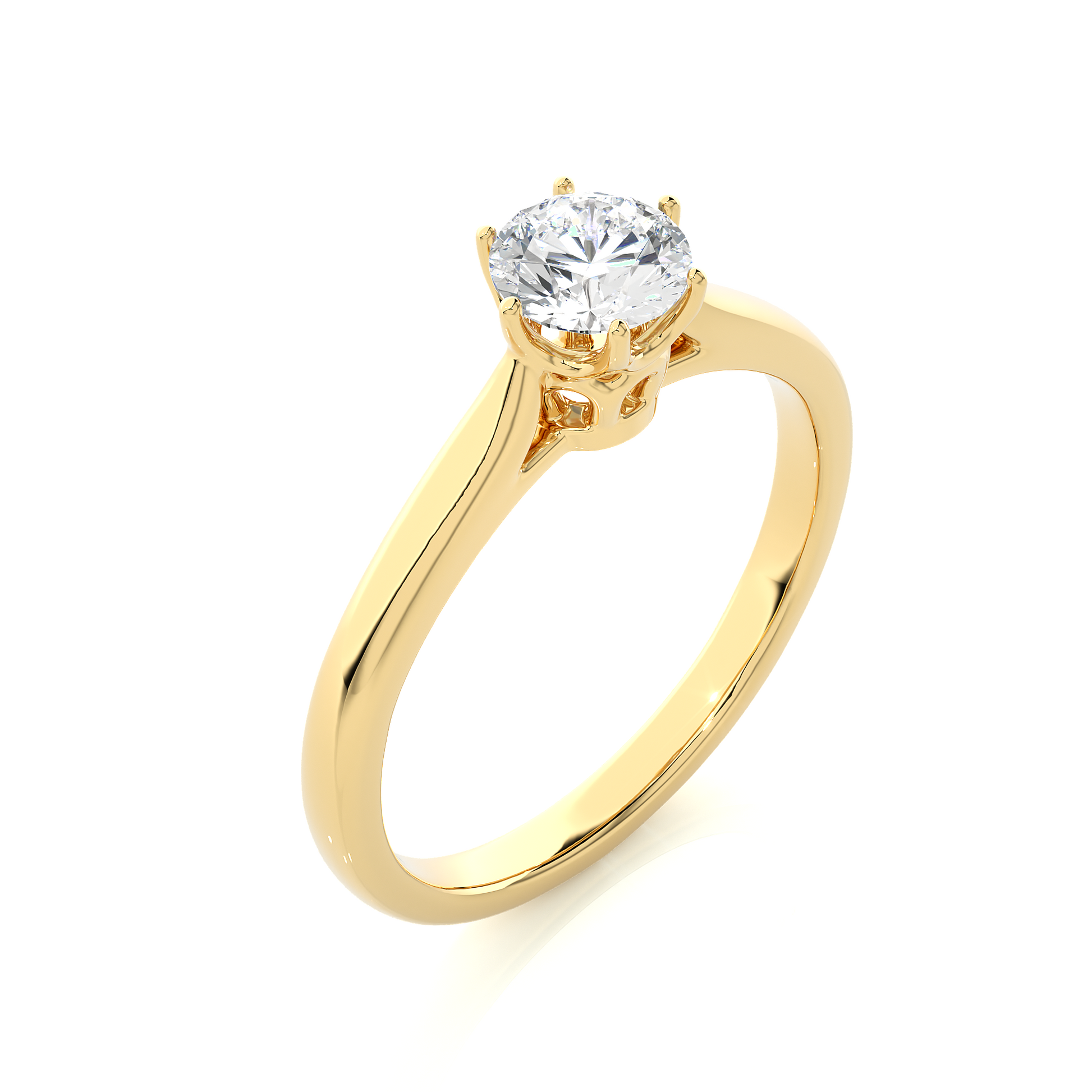 1.5 Ct Crown Solitaire Ring/Engagement Ring/Wedding Ring/E Color/VS Clarity/1 Ct Diamond Ring/CVD Diamond Ring/Round Cut Diamond/Six Prong Set/10k Gold/14k Gold/18k Gold/Yellow Gold/White Gold/Rose Gold/Anniversary Gift