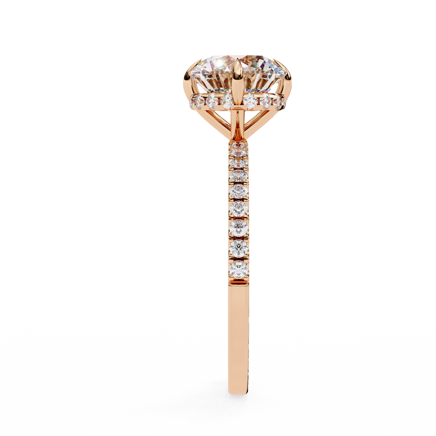 2.5 Ct Round Cut E-VS Lab Grown Diamond Hidden Halo Engagement Ring/Wedding Ring/E Color/VS Clarity/2 Ct Diamond Ring/CVD Diamond Ring/Round Cut Diamond/Round Diamond Side Stone/Six Prong Set/Pave Set/10k Gold/14k Gold/18k Gold/Yellow Gold/White Gold/Rose Gold/Anniversary Gift