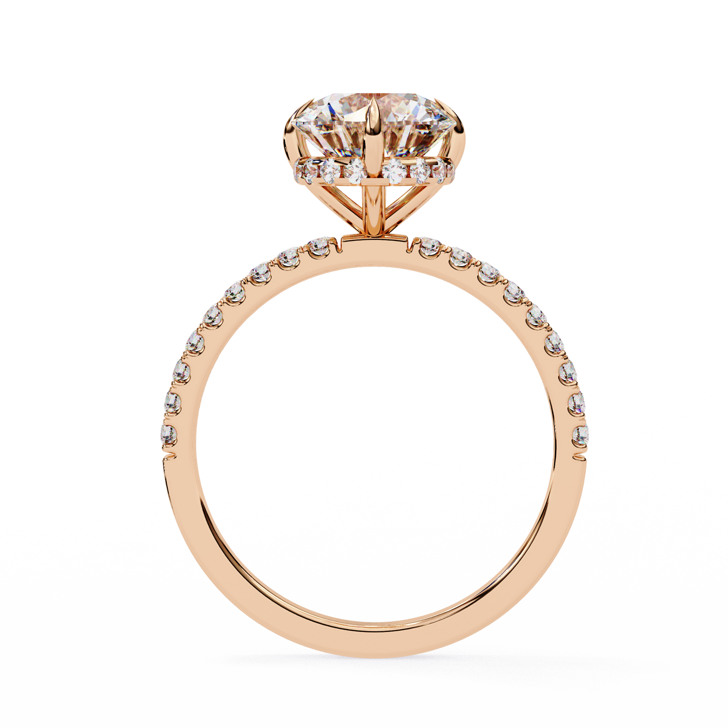 2.5 Ct Round Cut E-VS Lab Grown Diamond Hidden Halo Engagement Ring/Wedding Ring/E Color/VS Clarity/2 Ct Diamond Ring/CVD Diamond Ring/Round Cut Diamond/Round Diamond Side Stone/Six Prong Set/Pave Set/10k Gold/14k Gold/18k Gold/Yellow Gold/White Gold/Rose Gold/Anniversary Gift