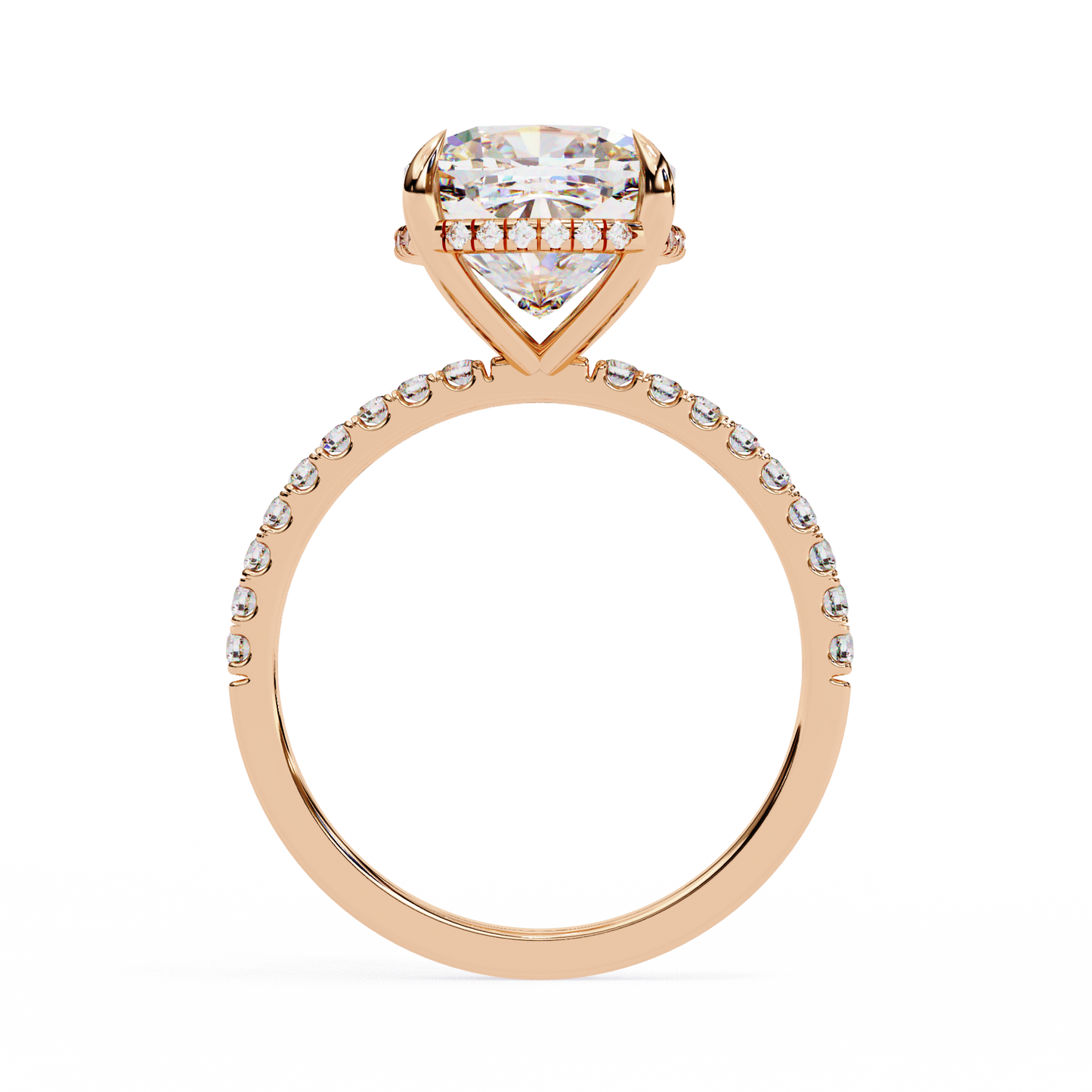 3.5 Ct Cushion Cut Lab Grown Diamond Hidden Halo Engagement Ring/Wedding Ring/F Color/VS Clarity/3 Ct Diamond Ring/CVD Diamond Ring/Cushion Cut Diamond/Round Diamond Side Stone/Prong Set/Pave Set/Hidden Halo Set/10k Gold/14k Gold/18k Gold/Yellow Gold/White Gold/Rose Gold/Anniversary Gift