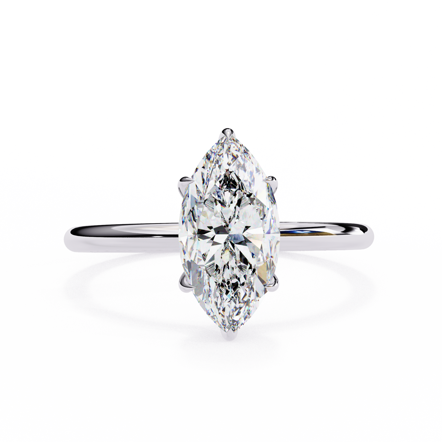 1.5 Ct Marquise Cut Lab Grown Diamond Yellow Gold Engagement Ring/Six Prong Setting/10k Gold/14k Gold/18k Gold/White Gold/Rose Gold/Yellow Gold/CVD Diamond Ring/Marquise Cut Diamond