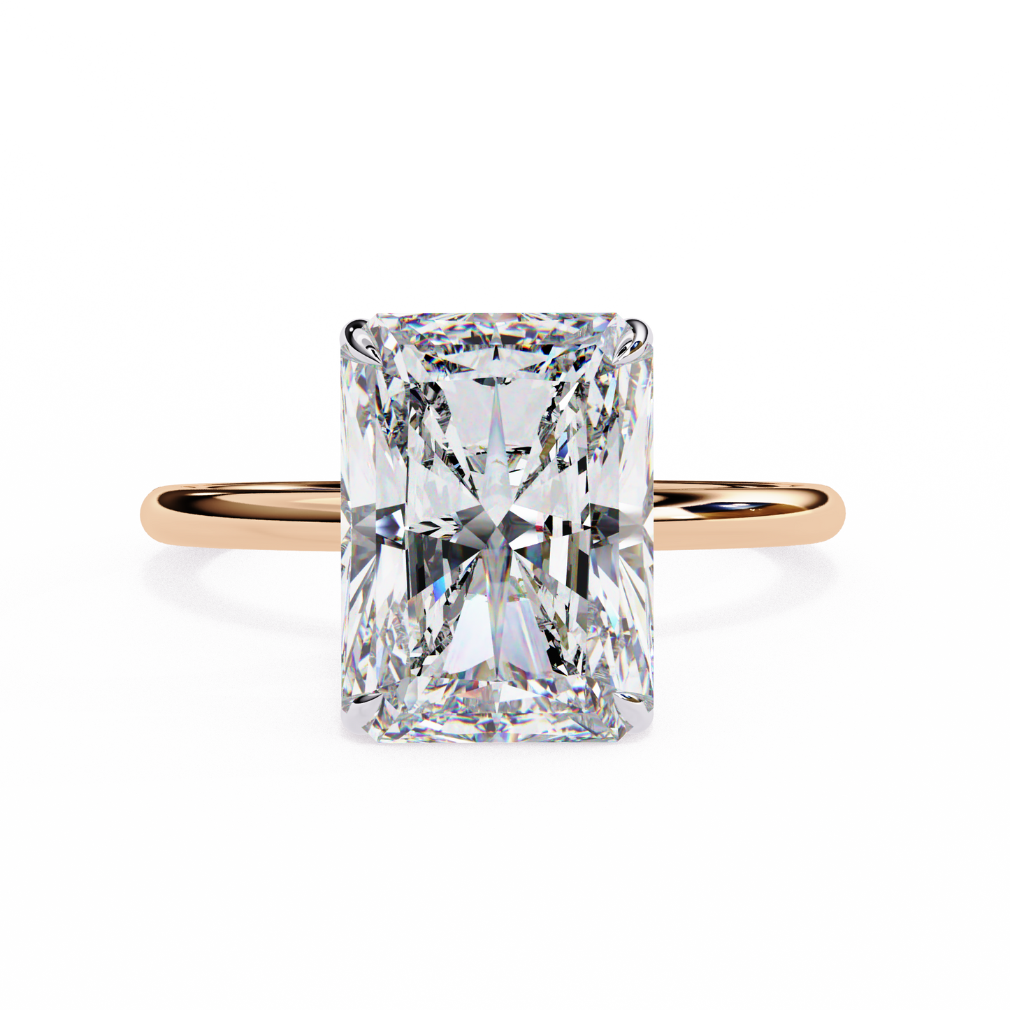 2.5 Ct Radiant Cut F-VS1 Lab Grown Diamond Solitaire Engagement Ring/10k Gold/4k Gold/18k Gold/White Gold/Rose Gold/Yellow Gold/2 Ct Diamond Ring/CVD Diamond Ring/Radiant Cut Diamond/Prong Setting/F Color/VS Clarity