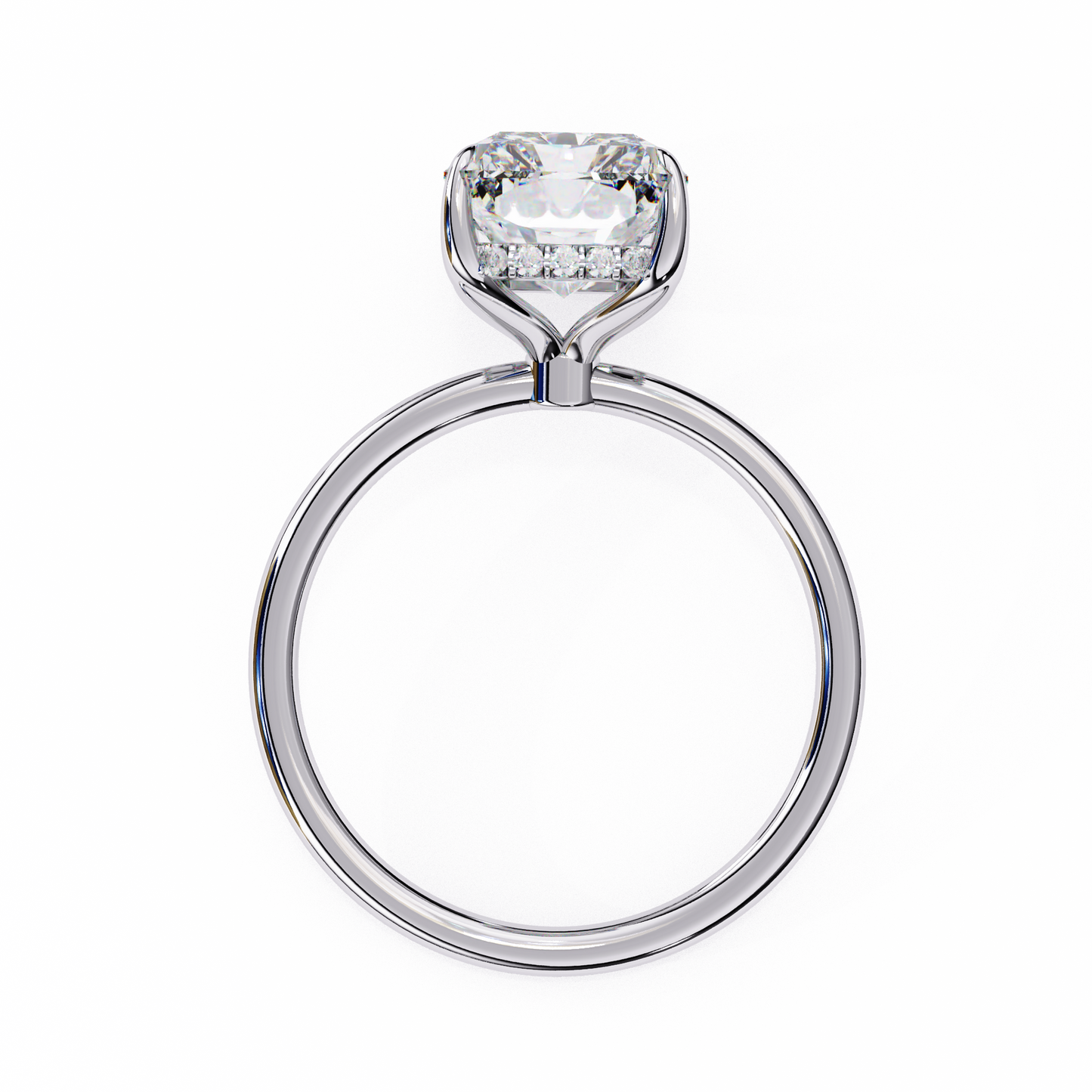 4.05 Ct Emerald Cut Lab Grown Diamond Hidden Halo Gold Ring/Wedding Ring/F Color/VS Clarity/4 Ct Diamond Ring/CVD Diamond Ring/Emerald Cut Diamond/Round Diamond Side Stone/Prong Set/Hidden Halo Set/10k Gold/14k Gold/18k Gold/Yellow Gold/White Gold/Rose Gold/Anniversary Gift