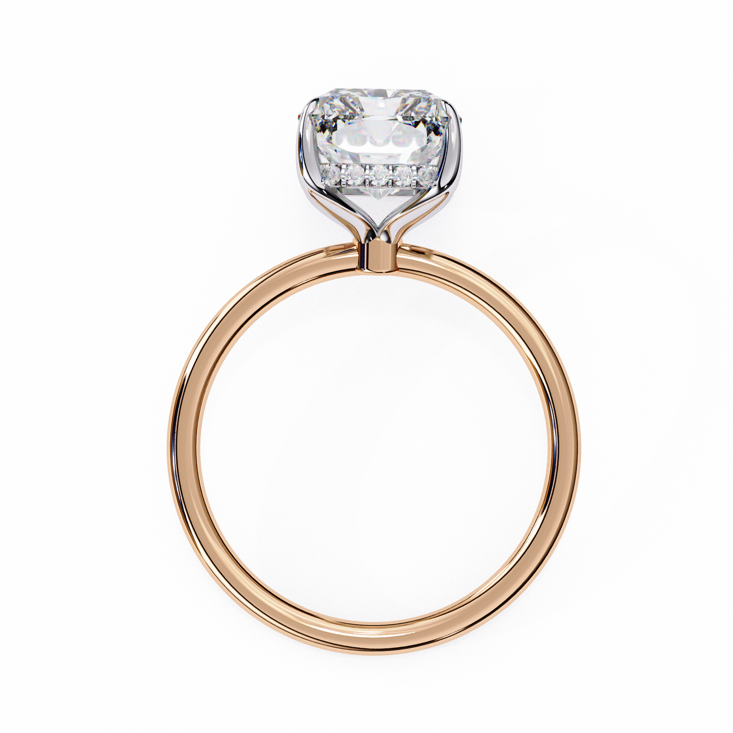 4.05 Ct Emerald Cut Lab Grown Diamond Hidden Halo Gold Ring/Wedding Ring/F Color/VS Clarity/4 Ct Diamond Ring/CVD Diamond Ring/Emerald Cut Diamond/Round Diamond Side Stone/Prong Set/Hidden Halo Set/10k Gold/14k Gold/18k Gold/Yellow Gold/White Gold/Rose Gold/Anniversary Gift