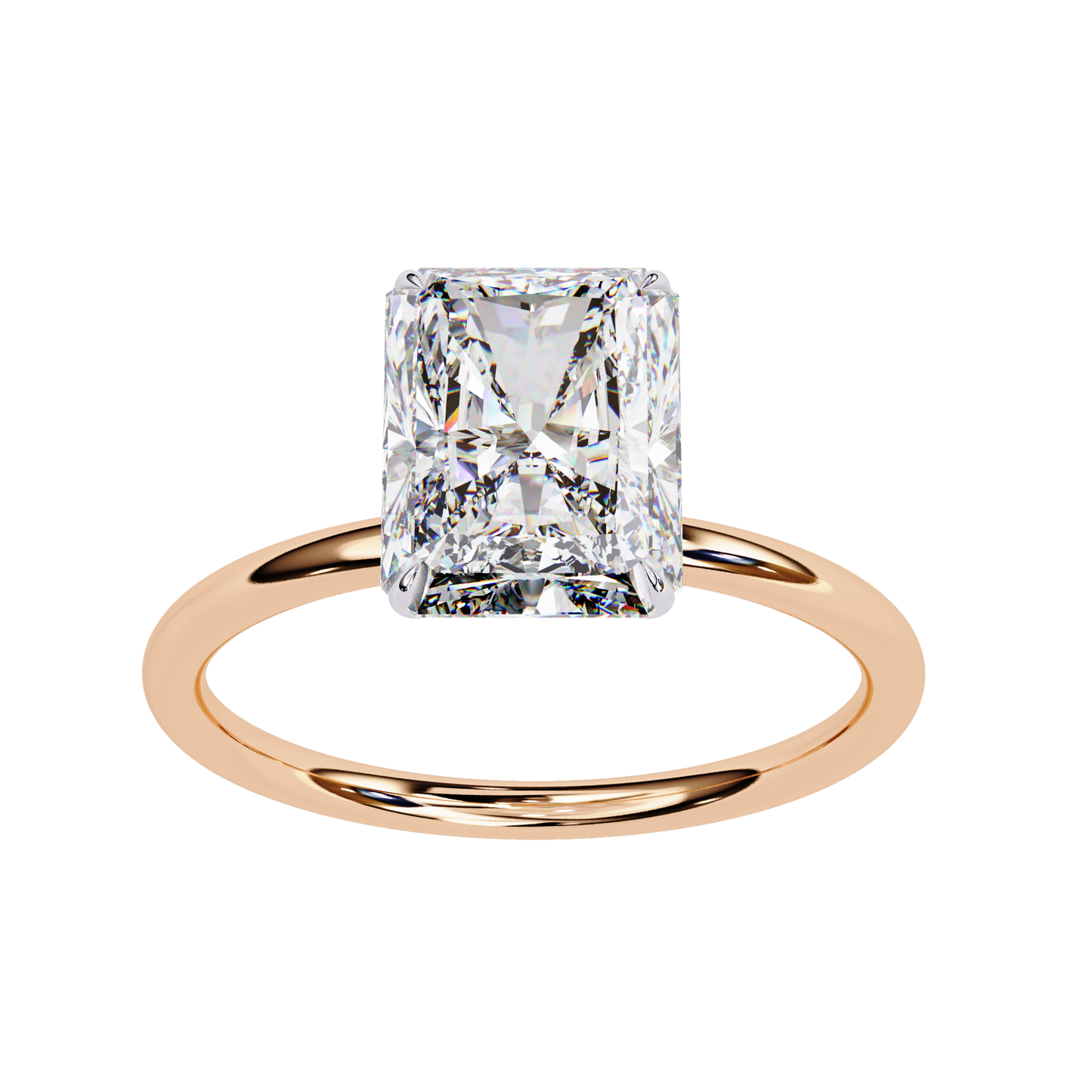 2.5 Ct Radiant Cut F-VS1 Lab Grown Diamond Solitaire Engagement Ring/10k Gold/4k Gold/18k Gold/White Gold/Rose Gold/Yellow Gold/2 Ct Diamond Ring/CVD Diamond Ring/Radiant Cut Diamond/Prong Setting/F Color/VS Clarity