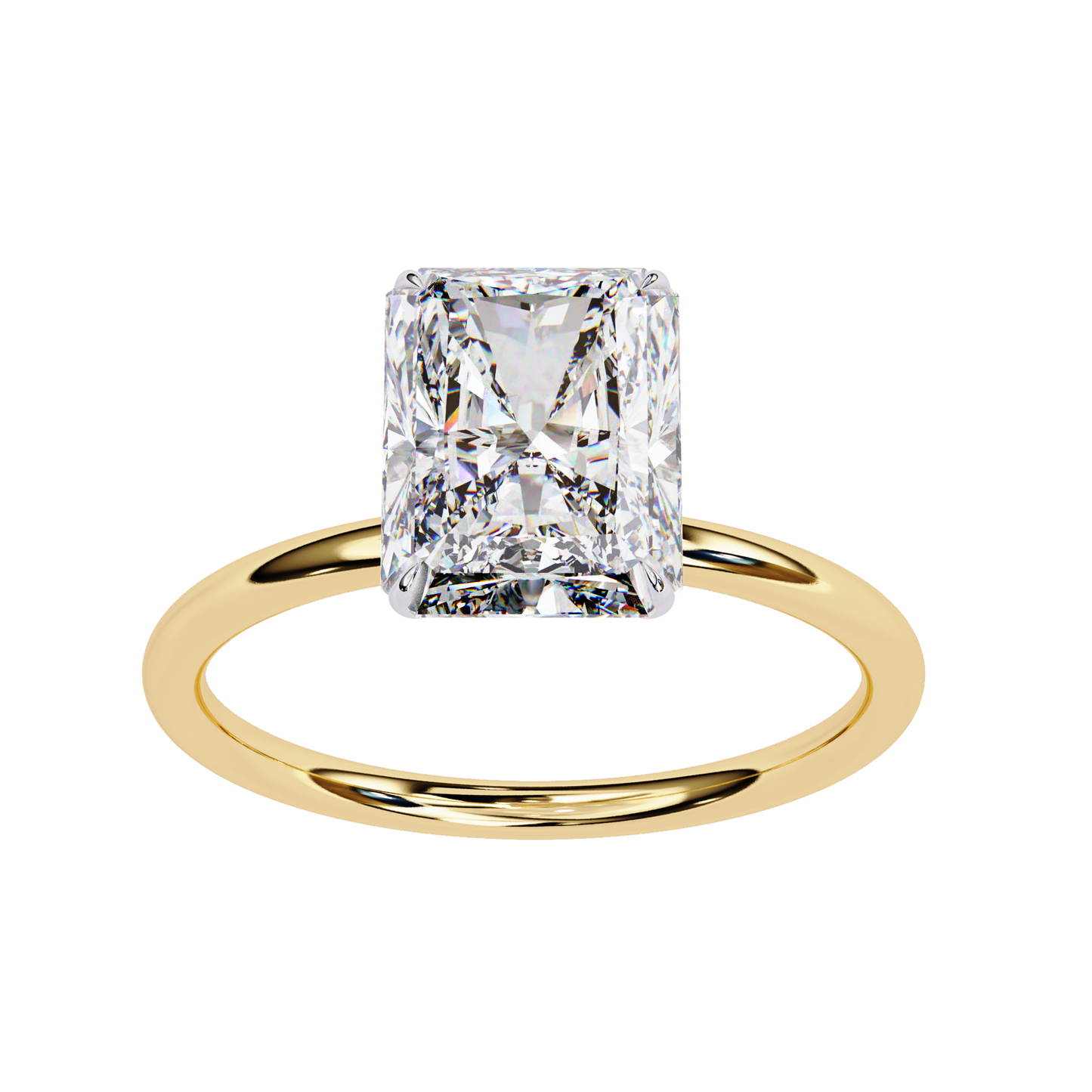 2.5 Ct Radiant Cut F-VS1 Lab Grown Diamond Solitaire Engagement Ring/10k Gold/4k Gold/18k Gold/White Gold/Rose Gold/Yellow Gold/2 Ct Diamond Ring/CVD Diamond Ring/Radiant Cut Diamond/Prong Setting/F Color/VS Clarity