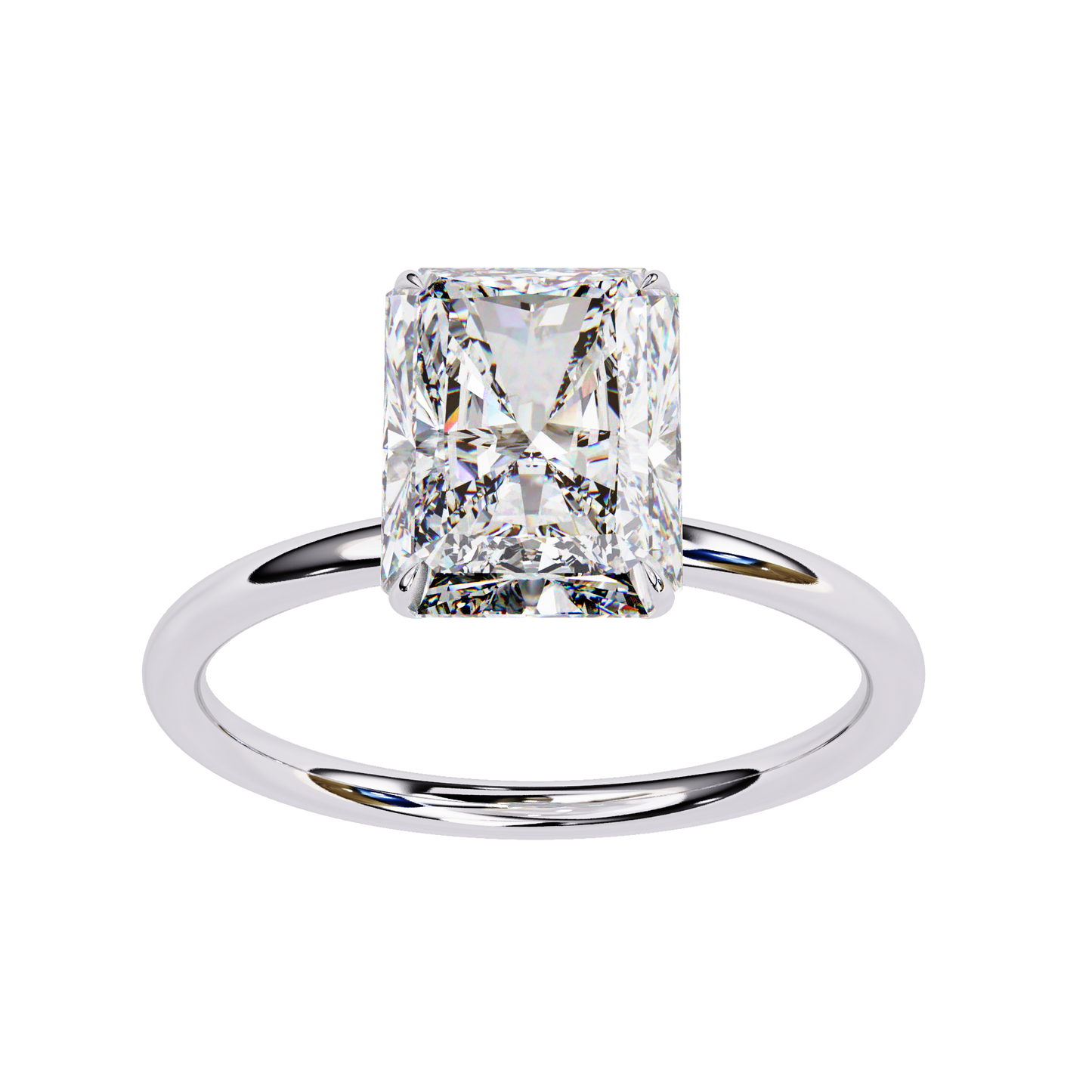 2.5 Ct Radiant Cut F-VS1 Lab Grown Diamond Solitaire Engagement Ring/10k Gold/4k Gold/18k Gold/White Gold/Rose Gold/Yellow Gold/2 Ct Diamond Ring/CVD Diamond Ring/Radiant Cut Diamond/Prong Setting/F Color/VS Clarity