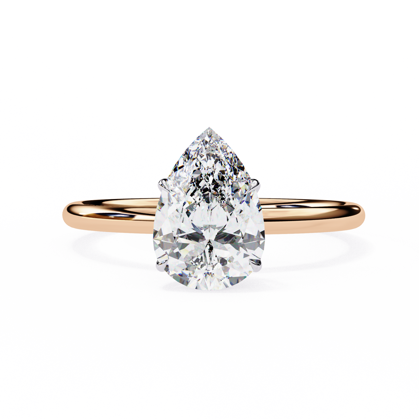 1.75 Ct Pear Cut Lab Grown Diamond Solitaire Engagement Ring/Pear Cut Diamond/CVD Diamond Ring/10k Gold/14k Gold/18k Gold/White Gold/Rose old/Yellow Gold/Prong Setting