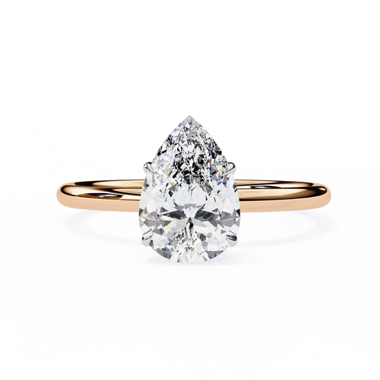 1.75 Ct Pear Cut Lab Grown Diamond Solitaire Engagement Ring/Pear Cut Diamond/CVD Diamond Ring/10k Gold/14k Gold/18k Gold/White Gold/Rose old/Yellow Gold/Prong Setting