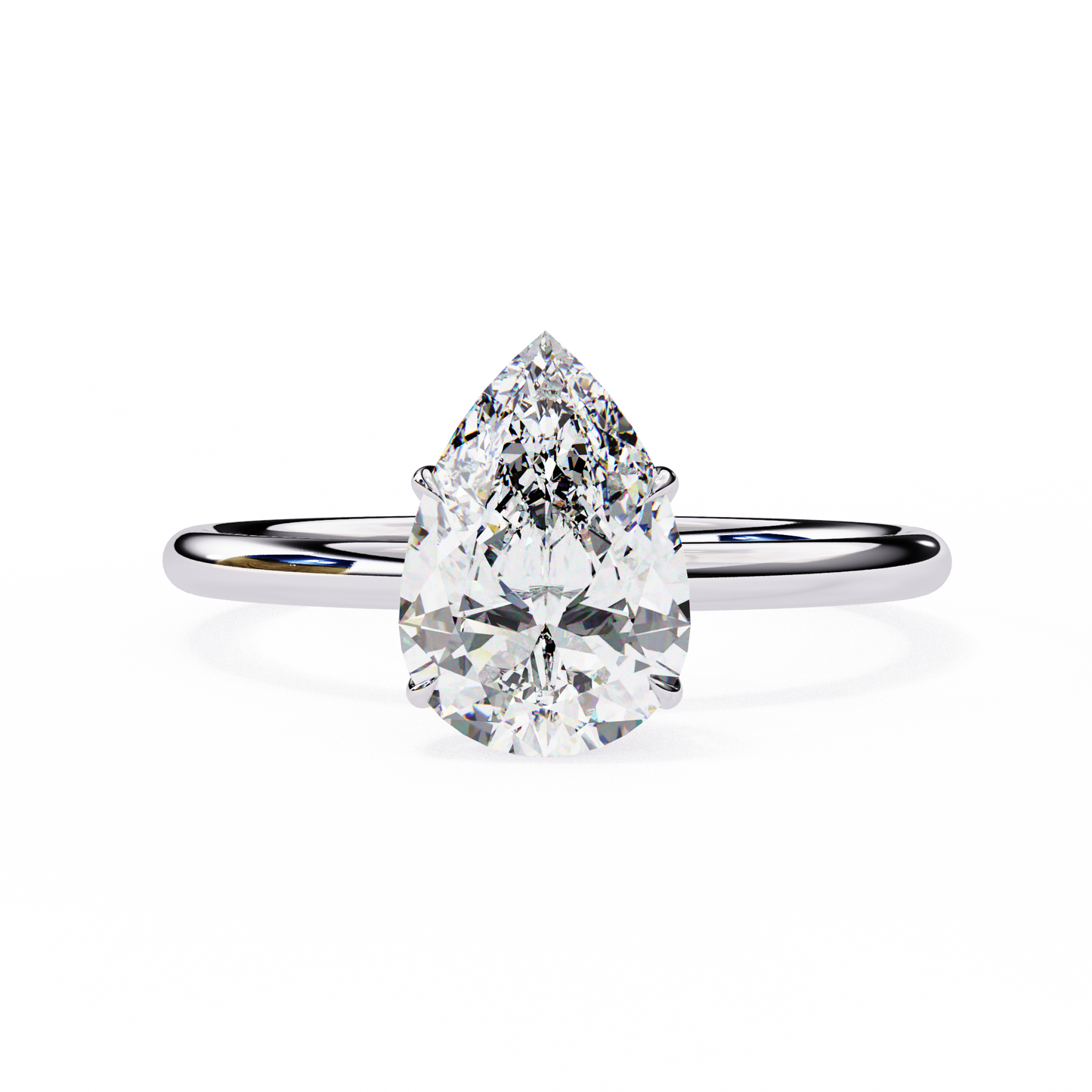 1.75 Ct Pear Cut Lab Grown Diamond Solitaire Engagement Ring/Pear Cut Diamond/CVD Diamond Ring/10k Gold/14k Gold/18k Gold/White Gold/Rose old/Yellow Gold/Prong Setting