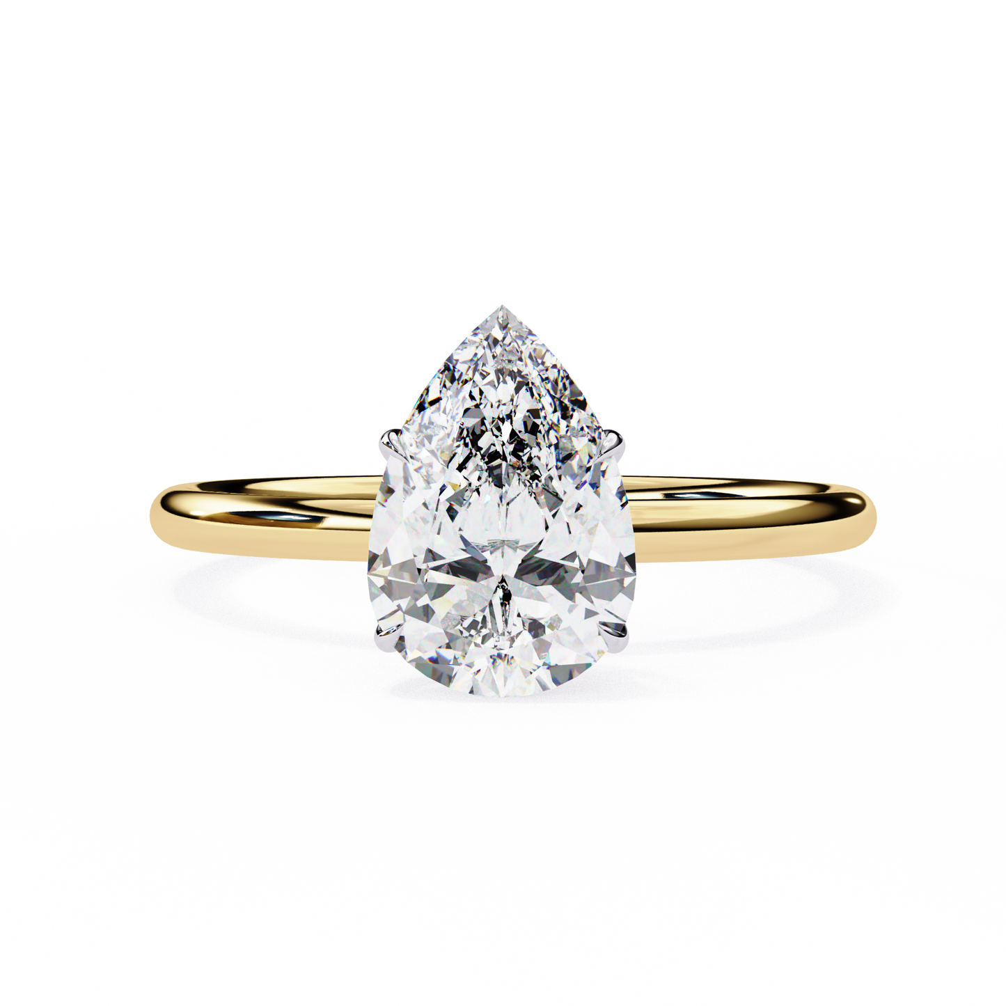 1.75 Ct Pear Cut Lab Grown Diamond Solitaire Engagement Ring/Pear Cut Diamond/CVD Diamond Ring/10k Gold/14k Gold/18k Gold/White Gold/Rose old/Yellow Gold/Prong Setting