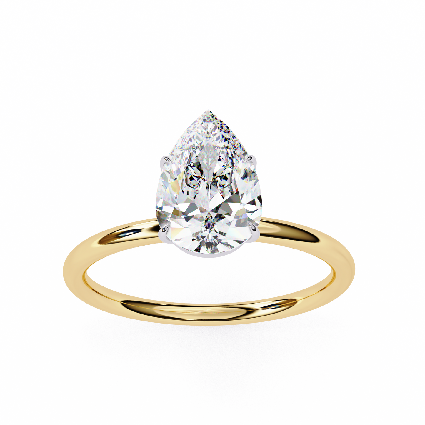 1.75 Ct Pear Cut Lab Grown Diamond Solitaire Engagement Ring/Pear Cut Diamond/CVD Diamond Ring/10k Gold/14k Gold/18k Gold/White Gold/Rose old/Yellow Gold/Prong Setting